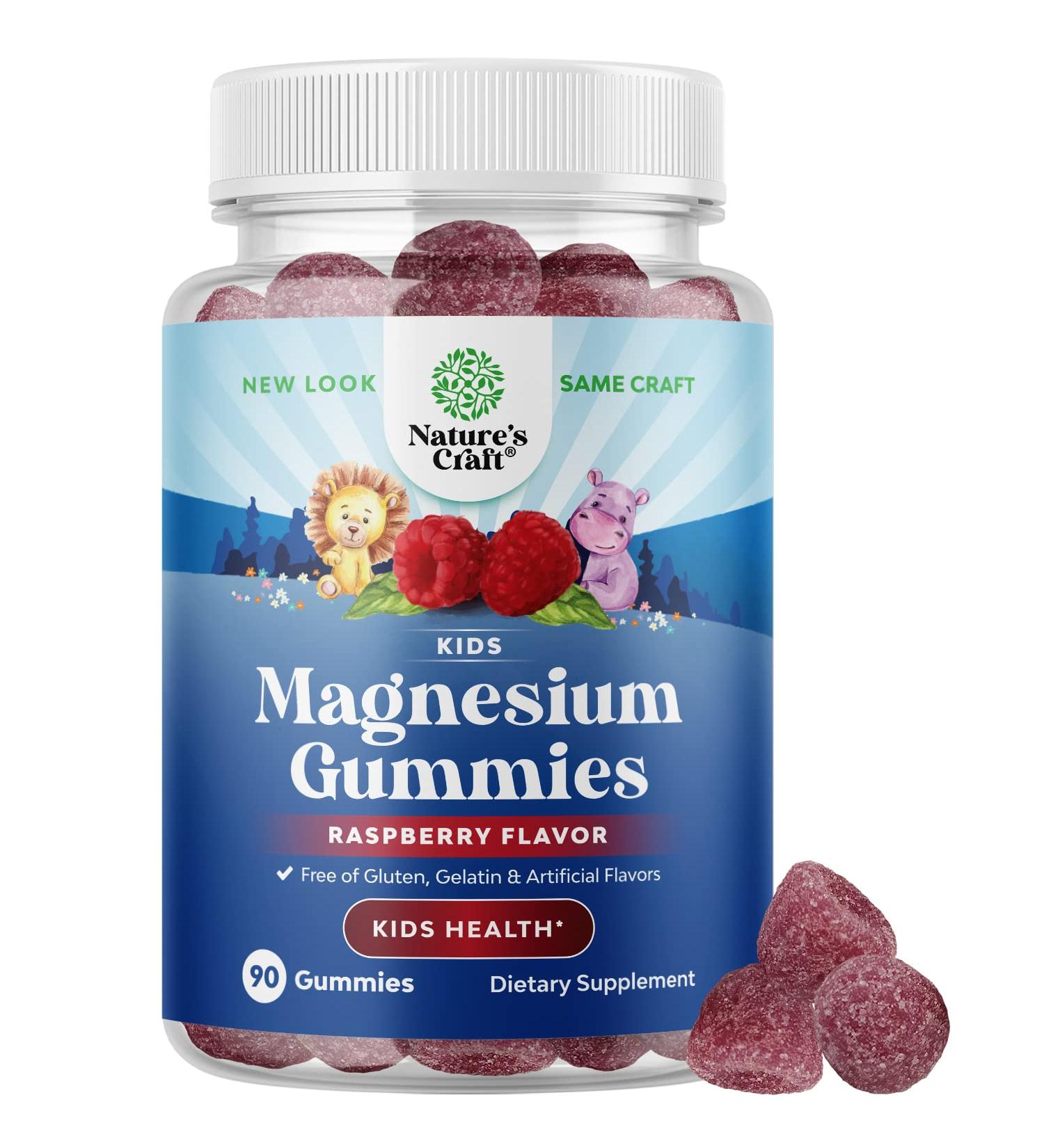 Kids Relaxing Calm Magnesium Gummies - 85mg Elemental Magnesium for Nerve, Bone & Muscle Health - Gelatin & Gluten-Free Kids Wellness Gummies - Buy Online on GoSupps.com