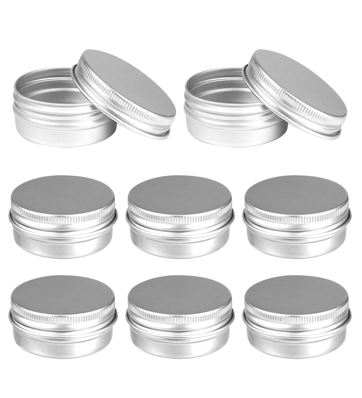 8 Pieces Aluminum Container 30ML Small Aluminum Can with Screw Cap Round Silver Aluminium Tin Cosmetic Jars for Carrying Makeup Creams Lotions - Buy Online on GoSupps.com