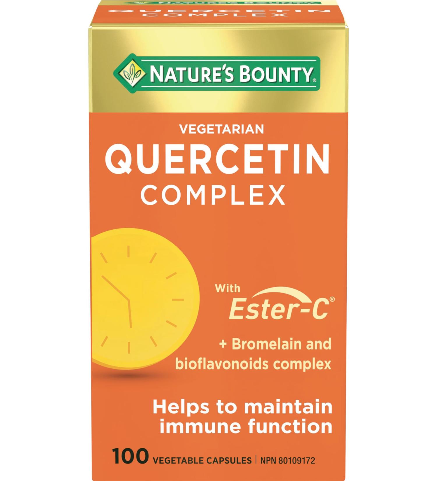 Nature's Bounty Vegetarian Quercetin Complex with Ester-C Helps to maintain immune function 100 Capsules - Buy Online on GoSupps.com