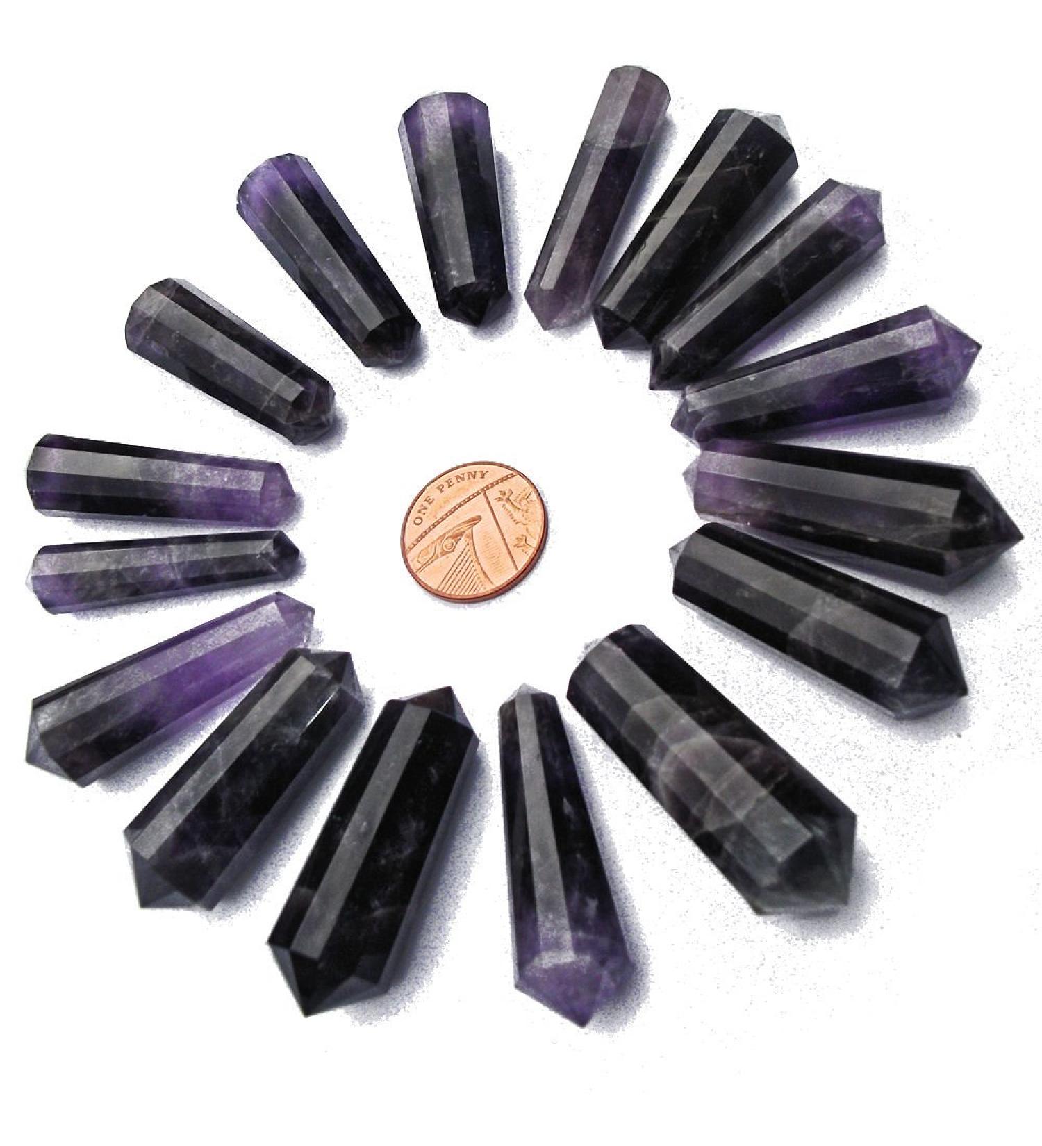 1 x 12 Cut DT Crystal Vogel Wand Point 40-60mm (Amethyst)