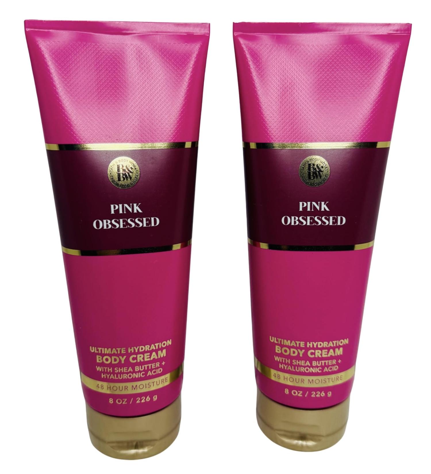 Bath & Body Works Womens Pink Obsessed Ultimate Hydration Body Cream 8 Ounces Pack of 2