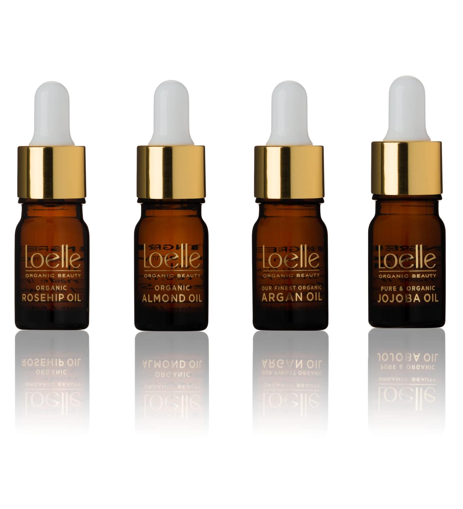Loelle Skin Care Gift Set - 4 Essential Body Oils (Almond Rosehip Argan & Jojoba) | Perfect Women's Body Care Gift (4x5ml) - Buy Online on GoSupps.com