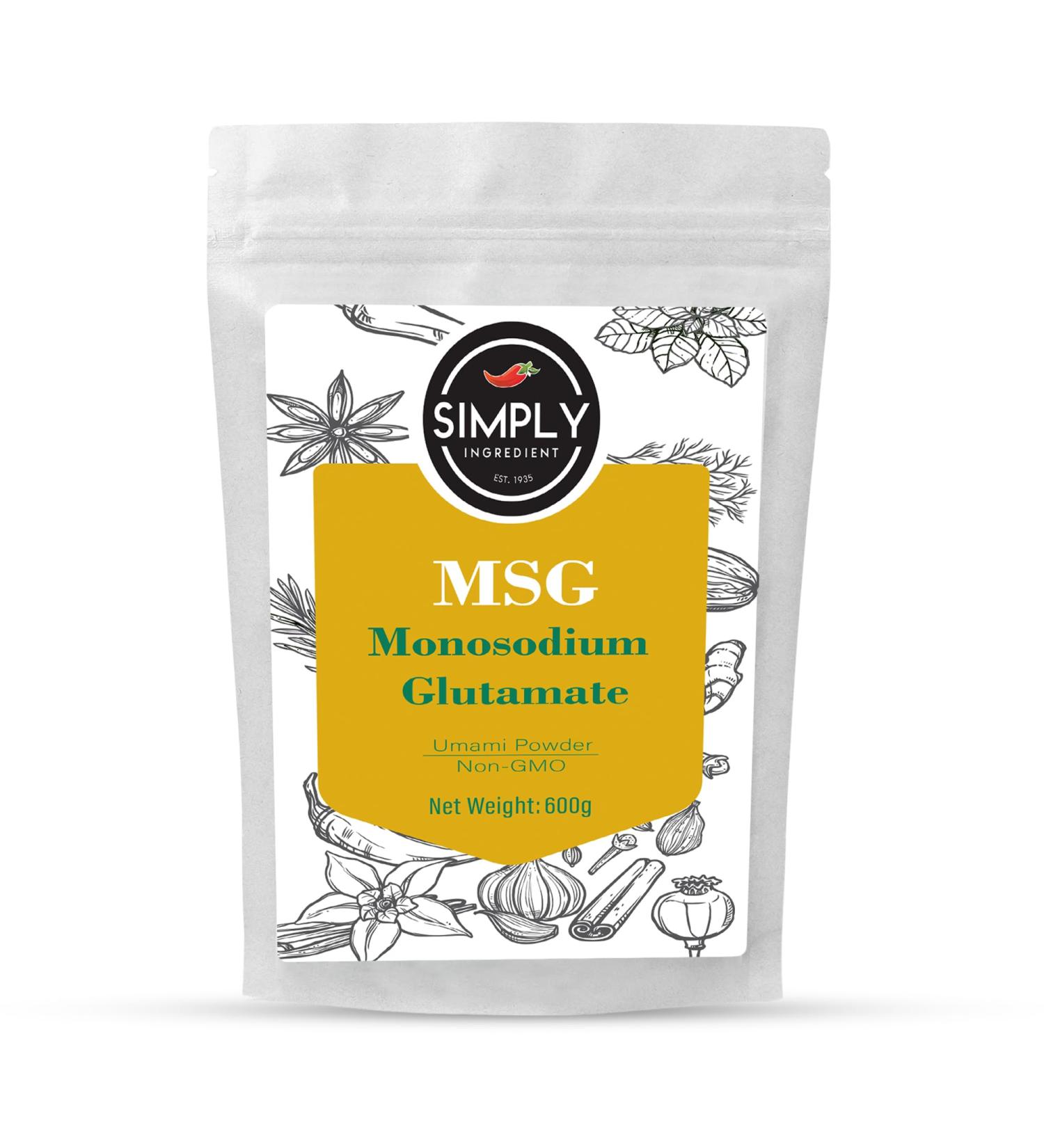MSG Crystalline Powder By Simply Ingredient 600 gram Umami Flavour Yum Yum crystal Powder Premium Monosodium Glutamate Powder Packed in Canada NON-GMO - Buy Online on GoSupps.com