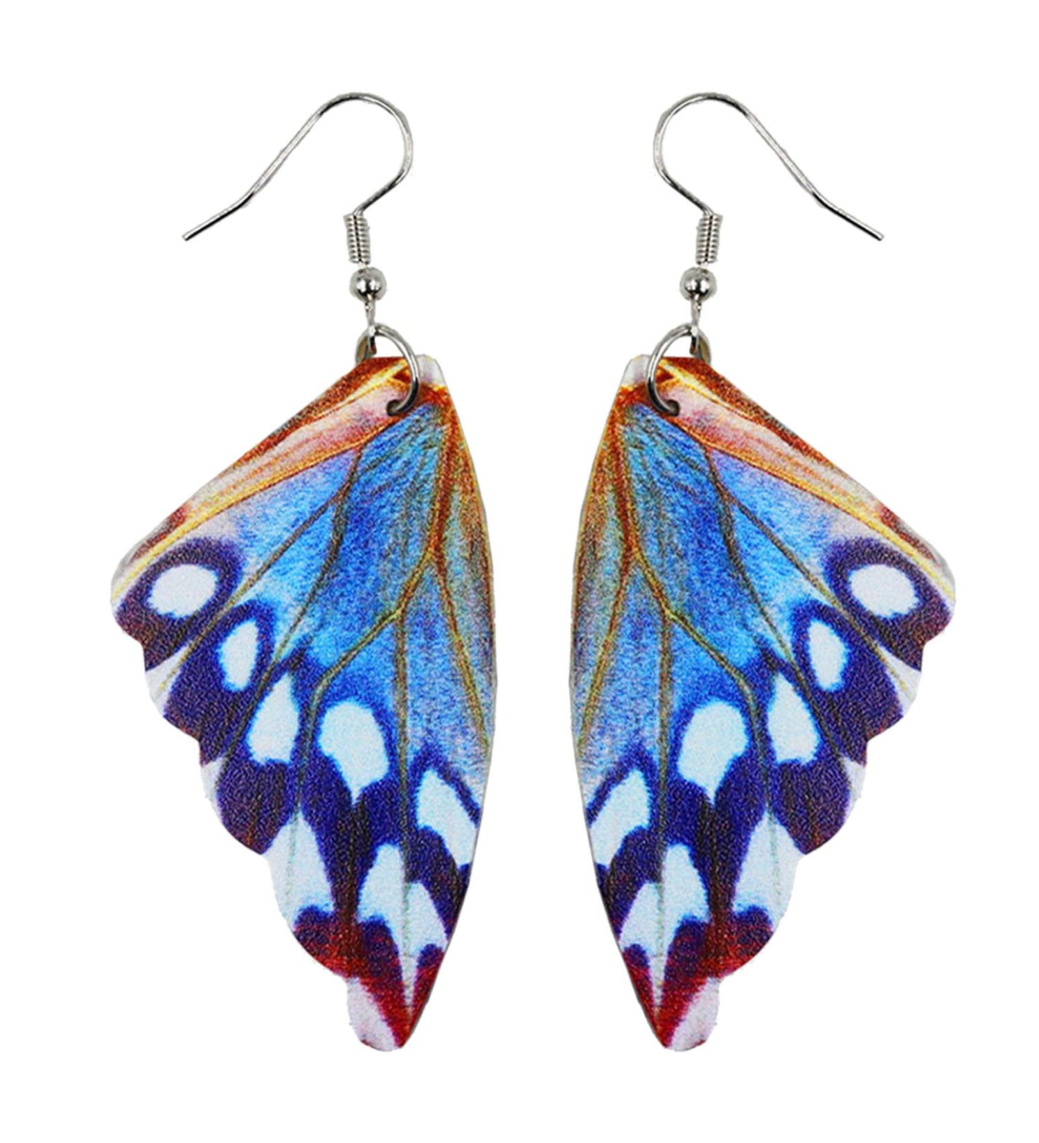 Feylie Butterfly Wing Drop Earrings | Stylish Leather Pendant Earrings for Women & Girls | Perfect Party Gift - Buy Online on GoSupps.com