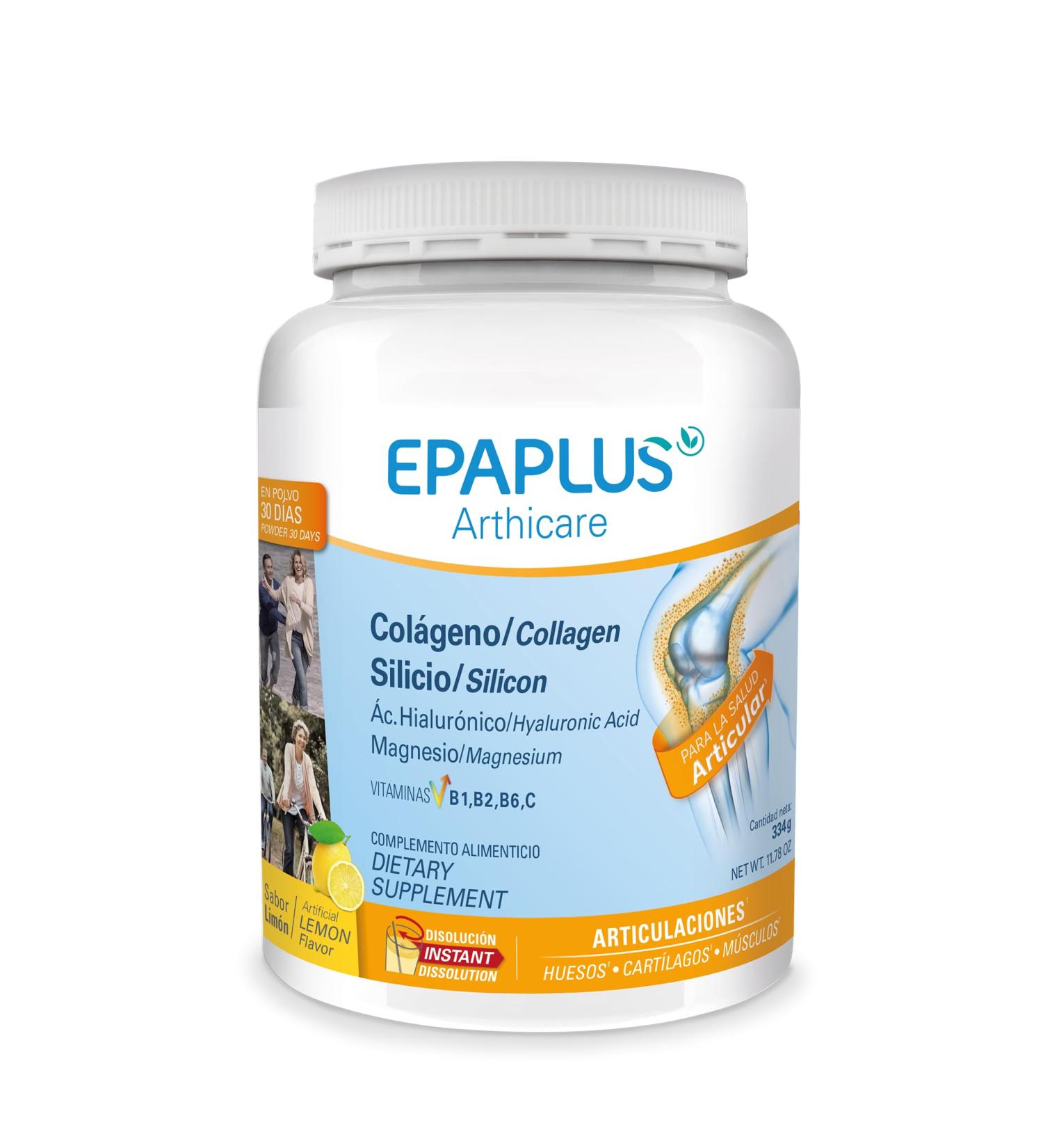 EPAPLUS Arthicare Hydrolyzed Collagen with Silicon and Hyaluronic Acid Instant Dissolving Lemon Flavor 30 Day Treatment 334 g - Buy Online on GoSupps.com