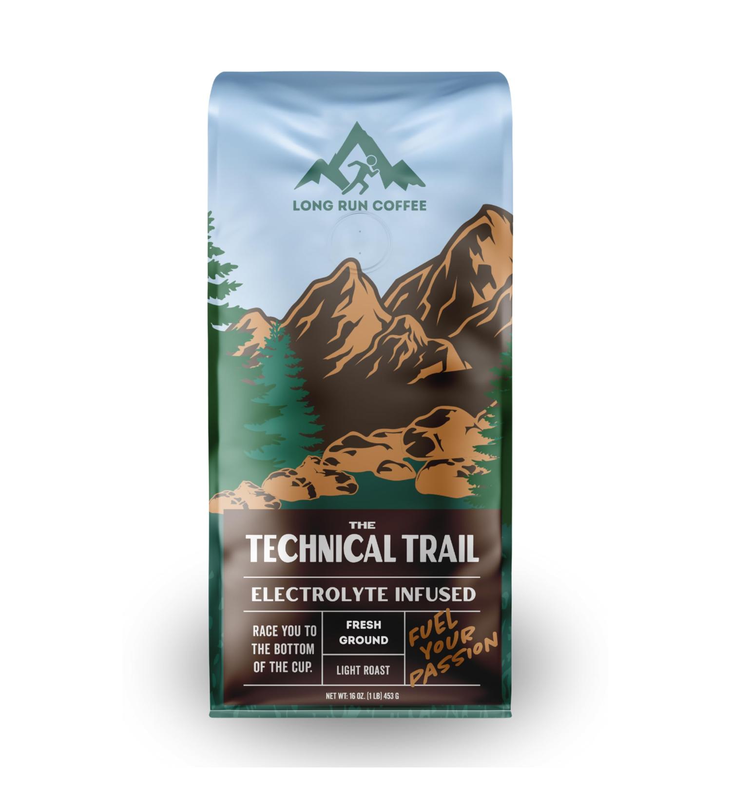 Long Run Coffee - The Technical Trail Light Roast with Electrolytes for Athletes - Keto-Friendly Hydration Coffee (Ground 16 Oz - Buy Online on GoSupps.com