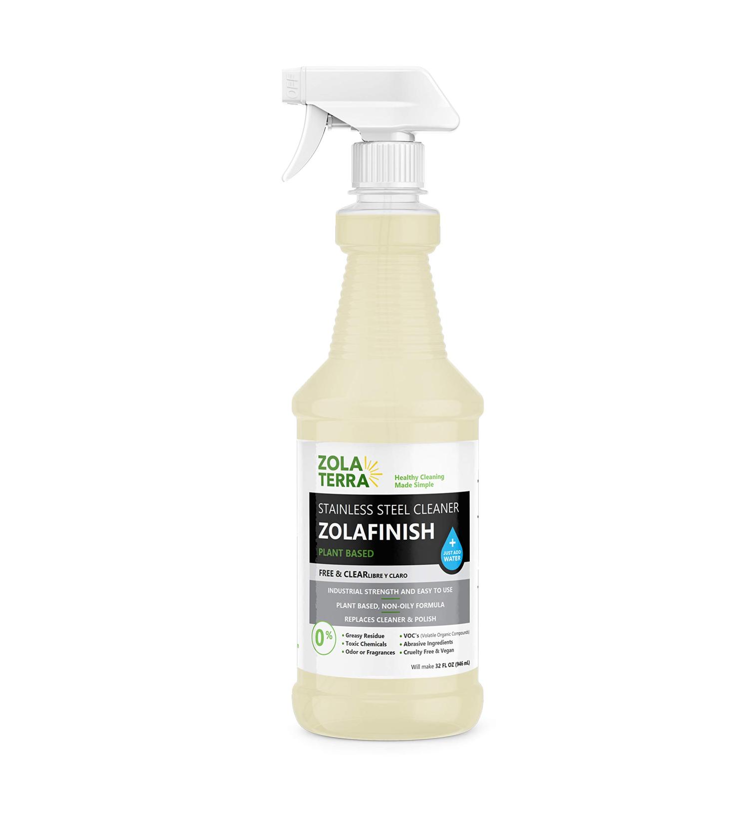 ZolaFinish Stainless Steel Cleaner for Commercial Cleaner 32oz (Just Add Water) 32 Fl Oz (Pack of 1)