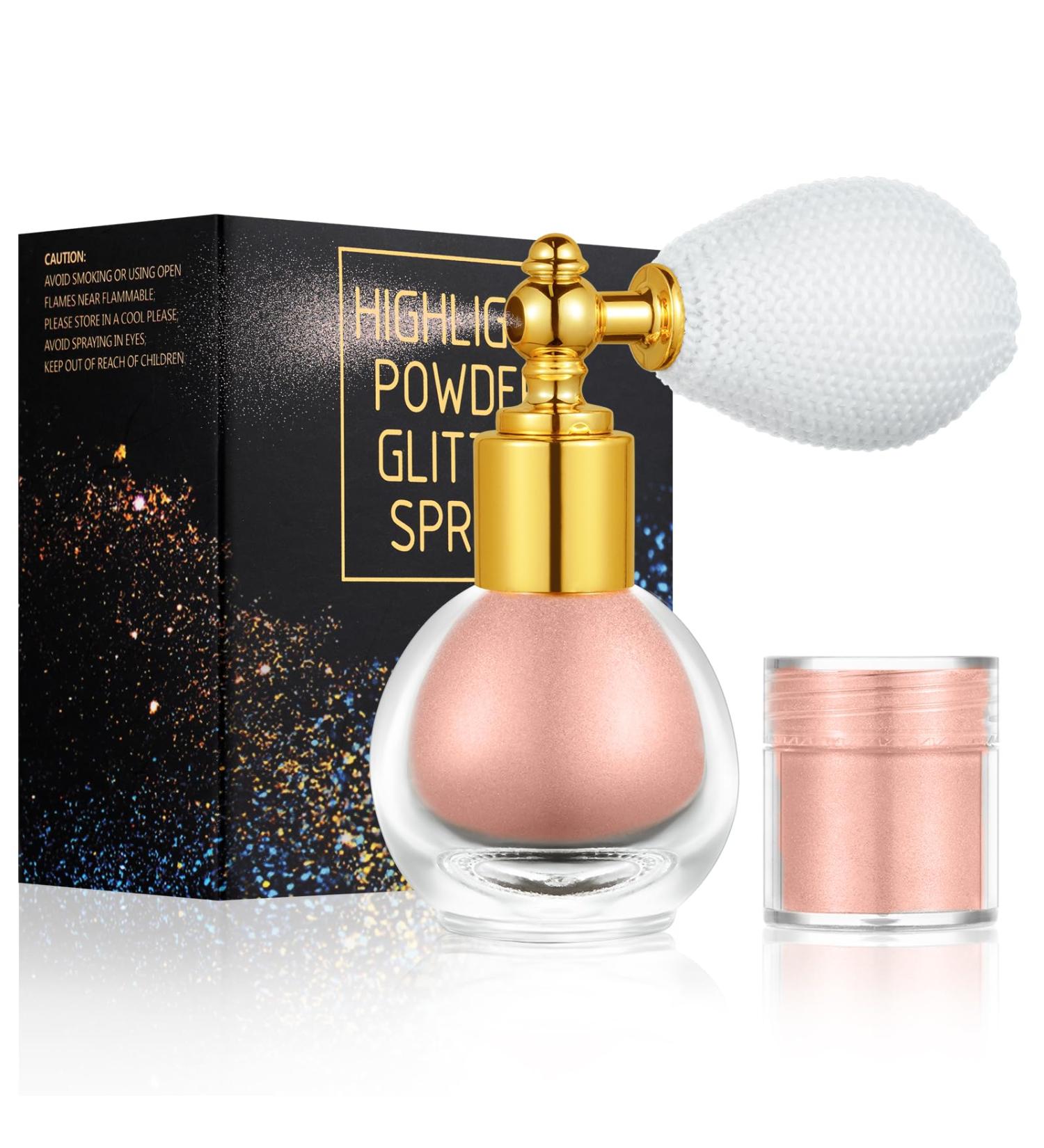 AOOWU Glitter Powder Spray- Shimmering Body Highlighter for Women- Pink Sparkle Makeup Spray - Buy Online on GoSupps.com