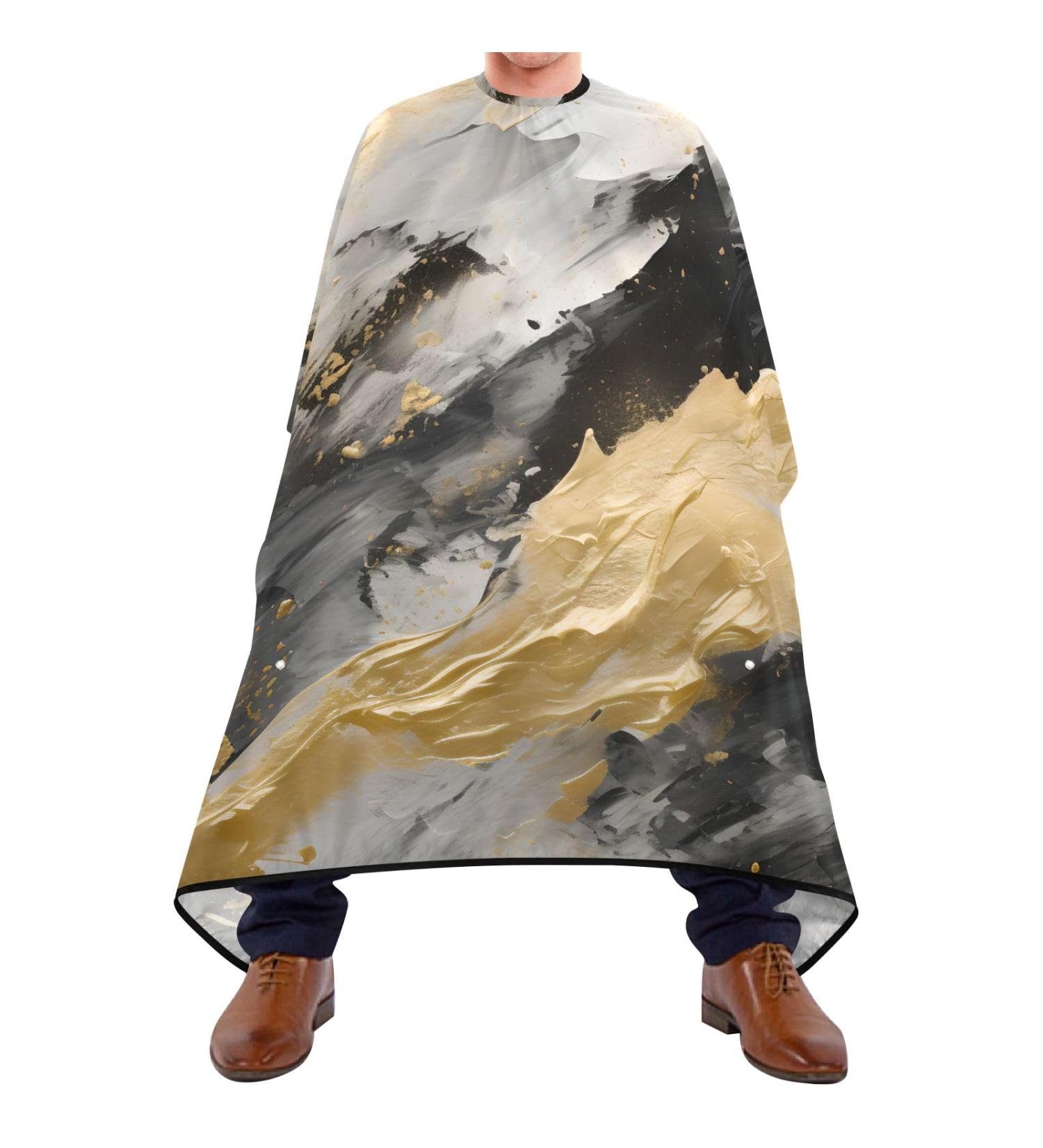 Waterproof Barber Cape - Stylish White & Black Marble & Cheetah Hair Cutting Bib for Men & Women | Premium Quality Haircut Apron - Buy Online on GoSupps.com