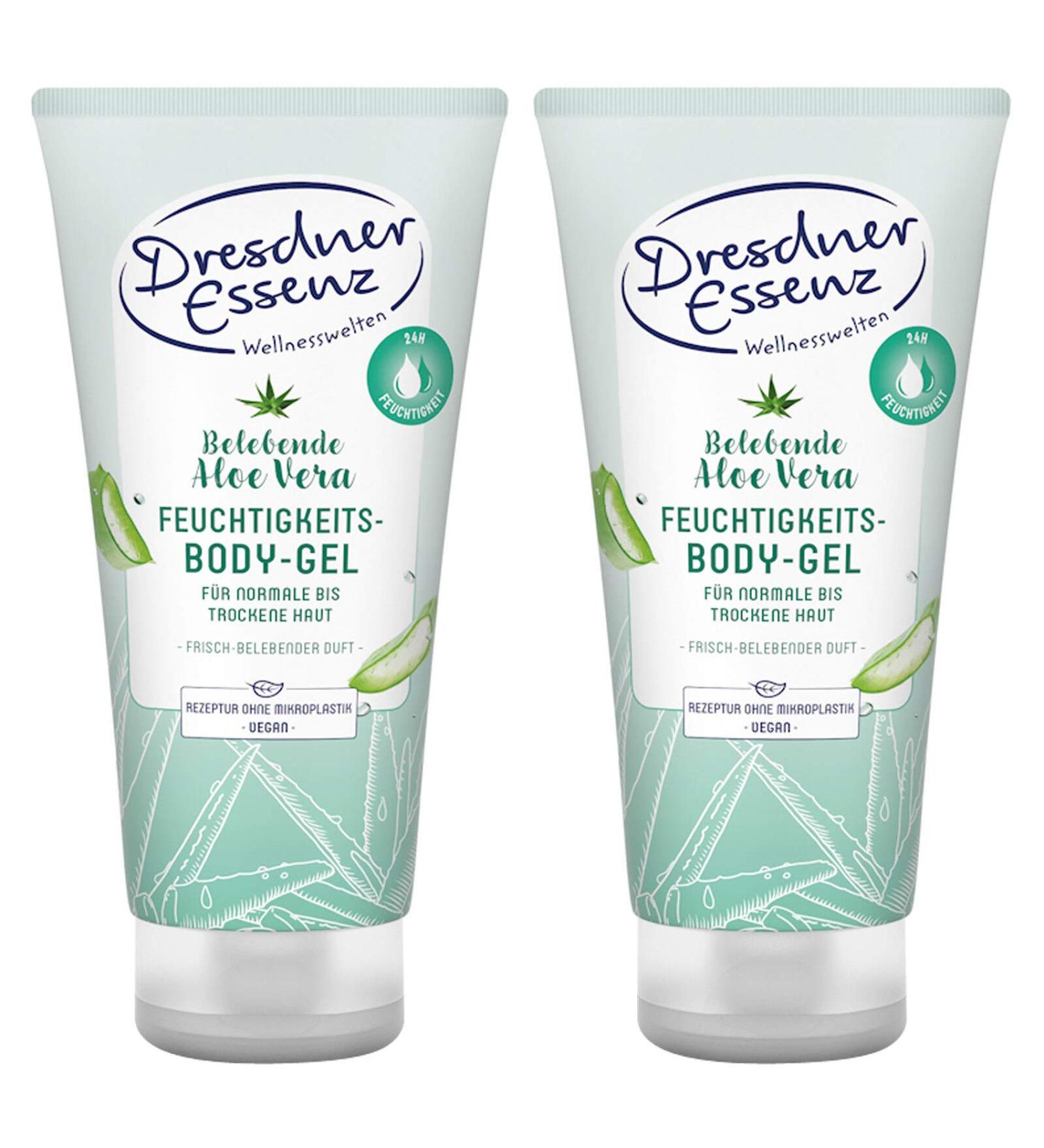 Pack of 2 Dresdner Essenz Body Gel Invigorating Aloe Vera 2 x 200 ml Body Lotion Body Gel