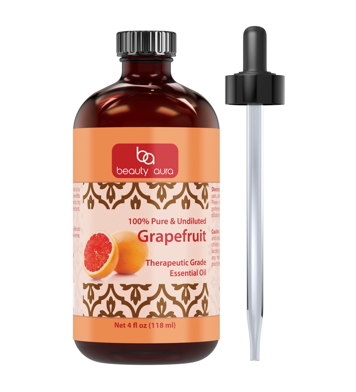 100% Pure Grapefruit Essential Oil - 4 Oz Therapeutic Grade for Aromatherapy & Diffusers | Undiluted - Great Value - Buy Online on GoSupps.com