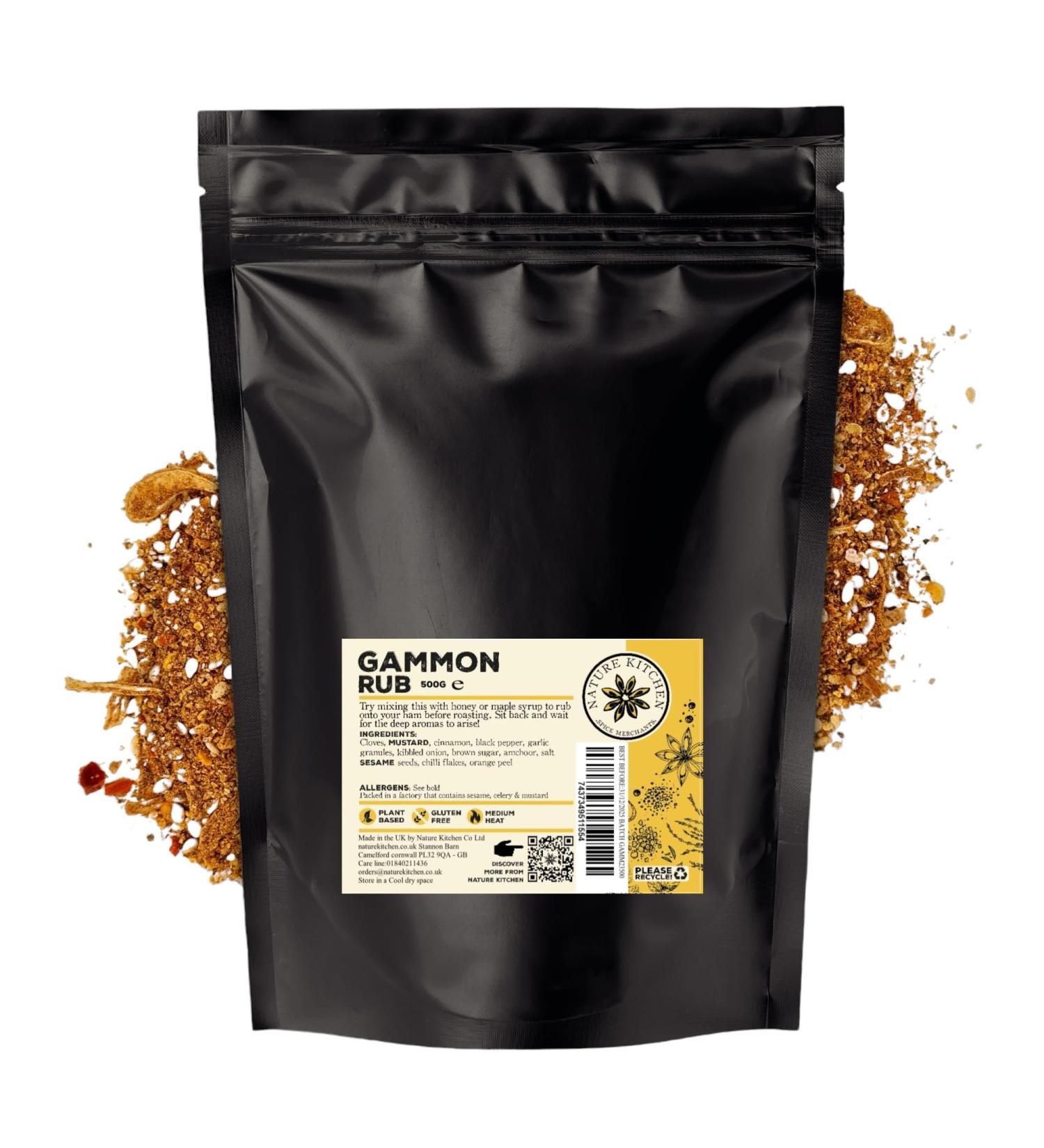 Nature Kitchen Gammon Rub (Mild) 500g - Gluten-Free & Vegan Seasoning Blend for Cooking & Grilling - Buy Online on GoSupps.com