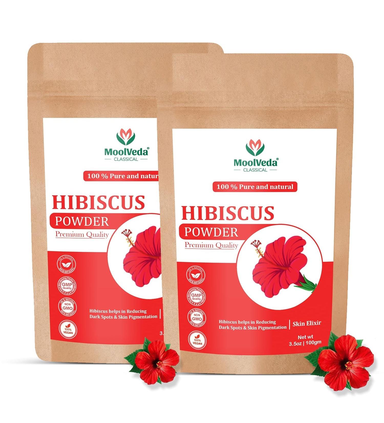 Pure & Organic Hibiscus Flower Powder (Pack of 2 100gm)