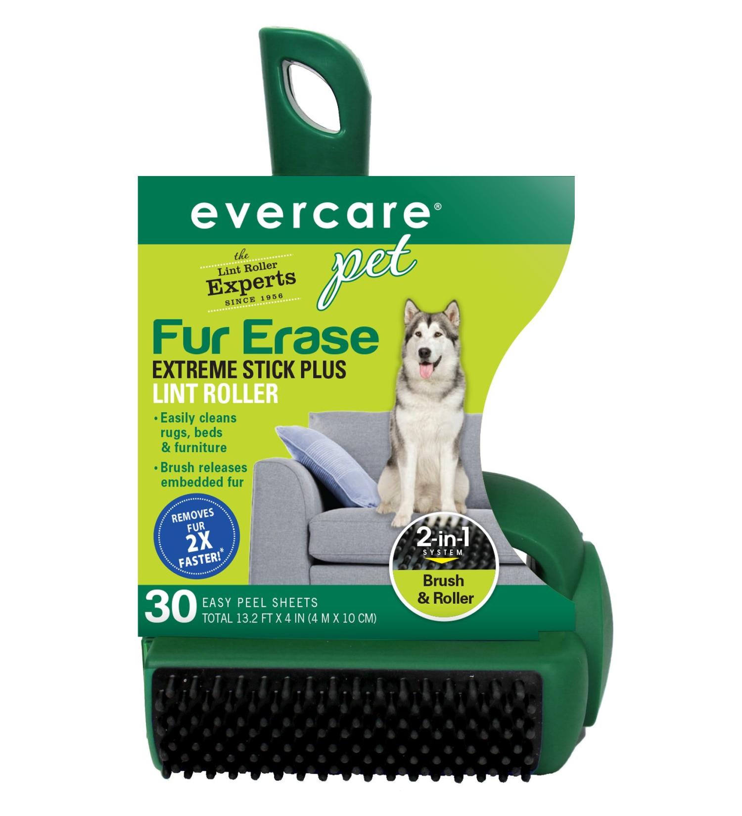 Evercare Pet Fur Erase Extreme Stick Plus Lint Roller - 30 Sheets for Effective Pet Hair Removal | International Shipping Available - Buy Online on GoSupps.com