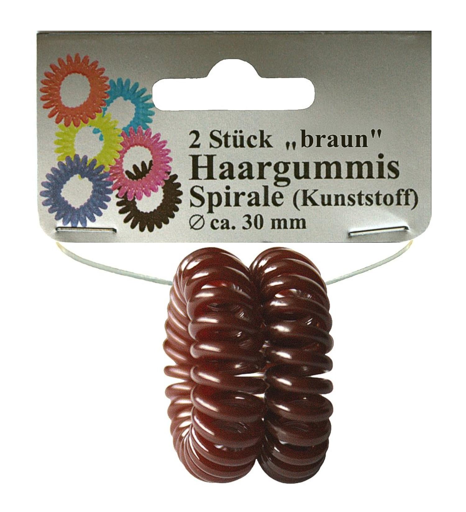 2 hair tie brown plastic hair accessories for children hair rubbers braid rubber hair tie spiral hair spiral braid coil on SB card 2359-01