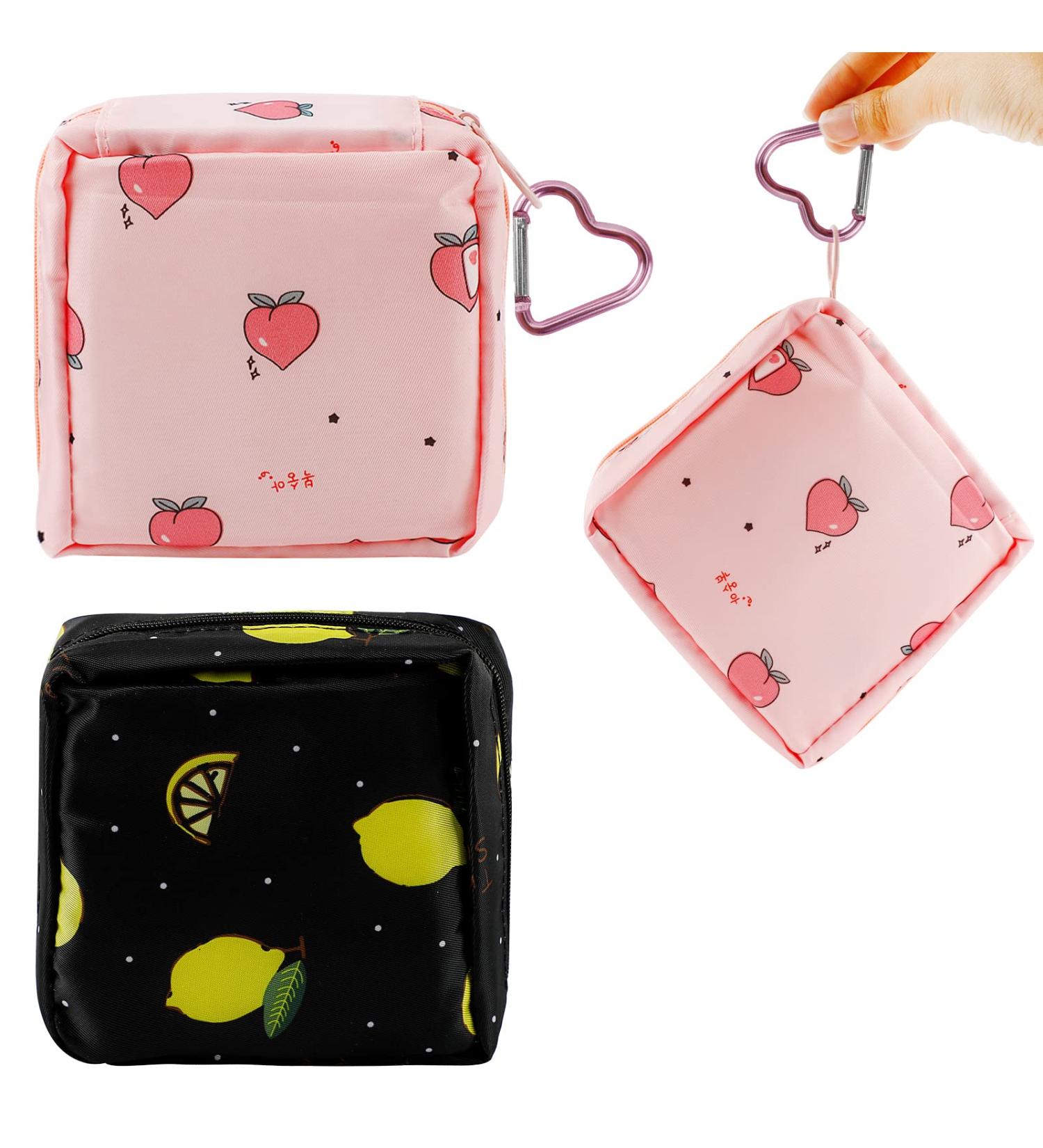 2pcs Period Bag - Sanitary Napkin Storage Organizer with Hooks for Girls and Women - Buy Online on GoSupps.com