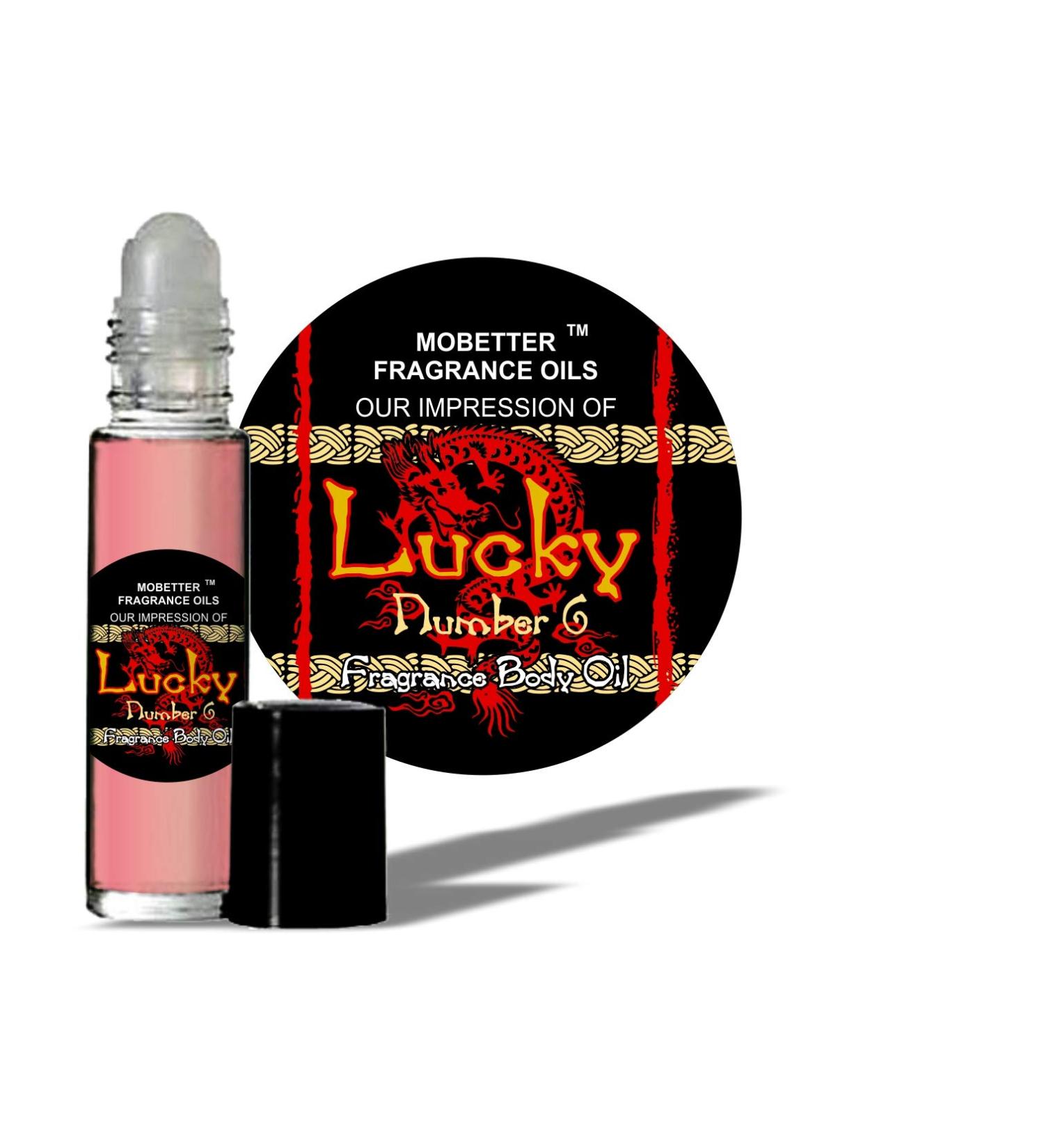 MoBetter Fragrance Oils' Our Impression of Lucky Number 6 for Men Cologne Body Oil 1/3 oz roll on Glass Bottle