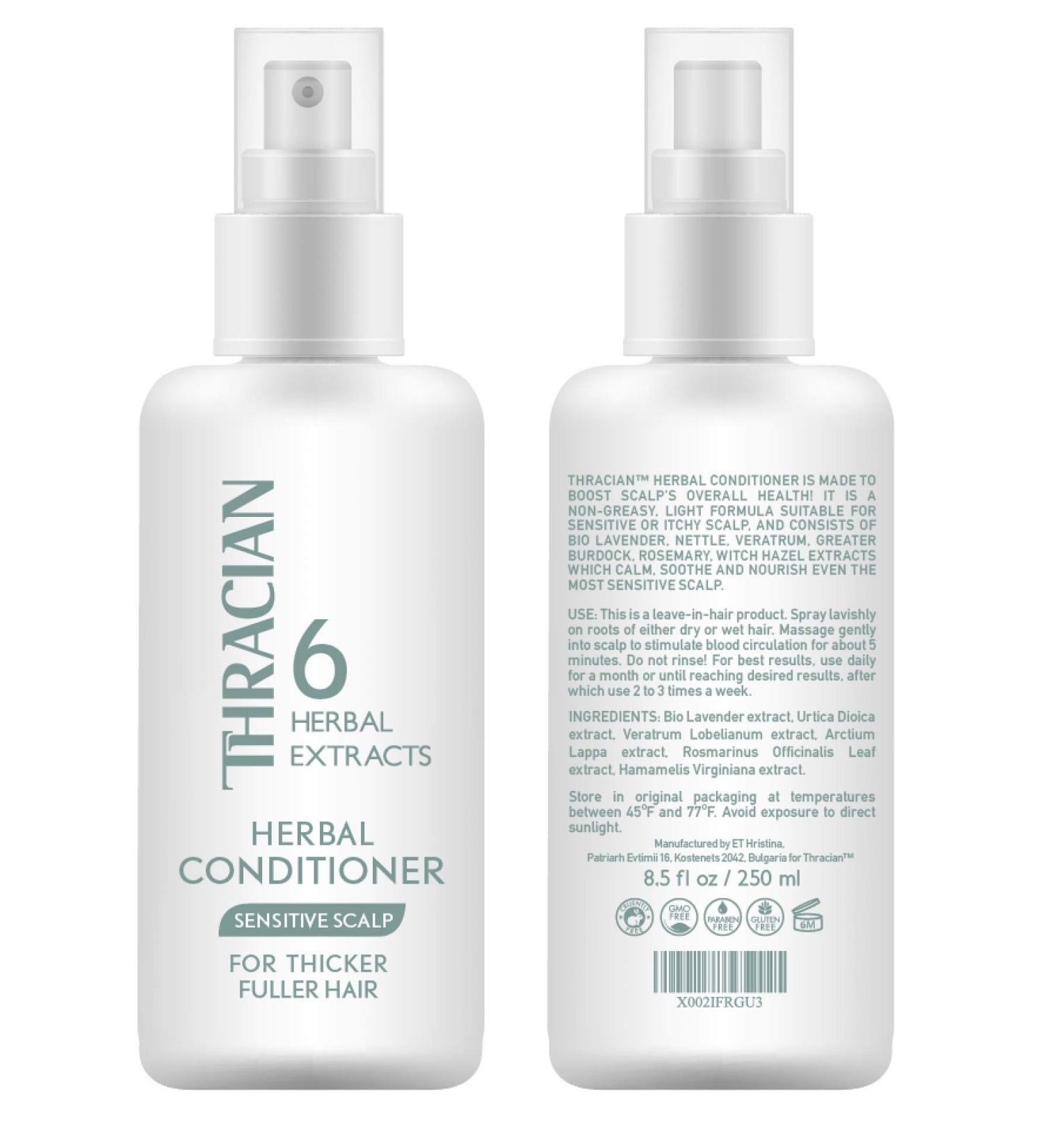  Thracian Thracian leave-in conditioner with organic lavender and rosemary soothes sensitive scalps and itching for all hair types alcohol-free paraben-free SLS-free 250 ml - Buy Online on GoSupps.com