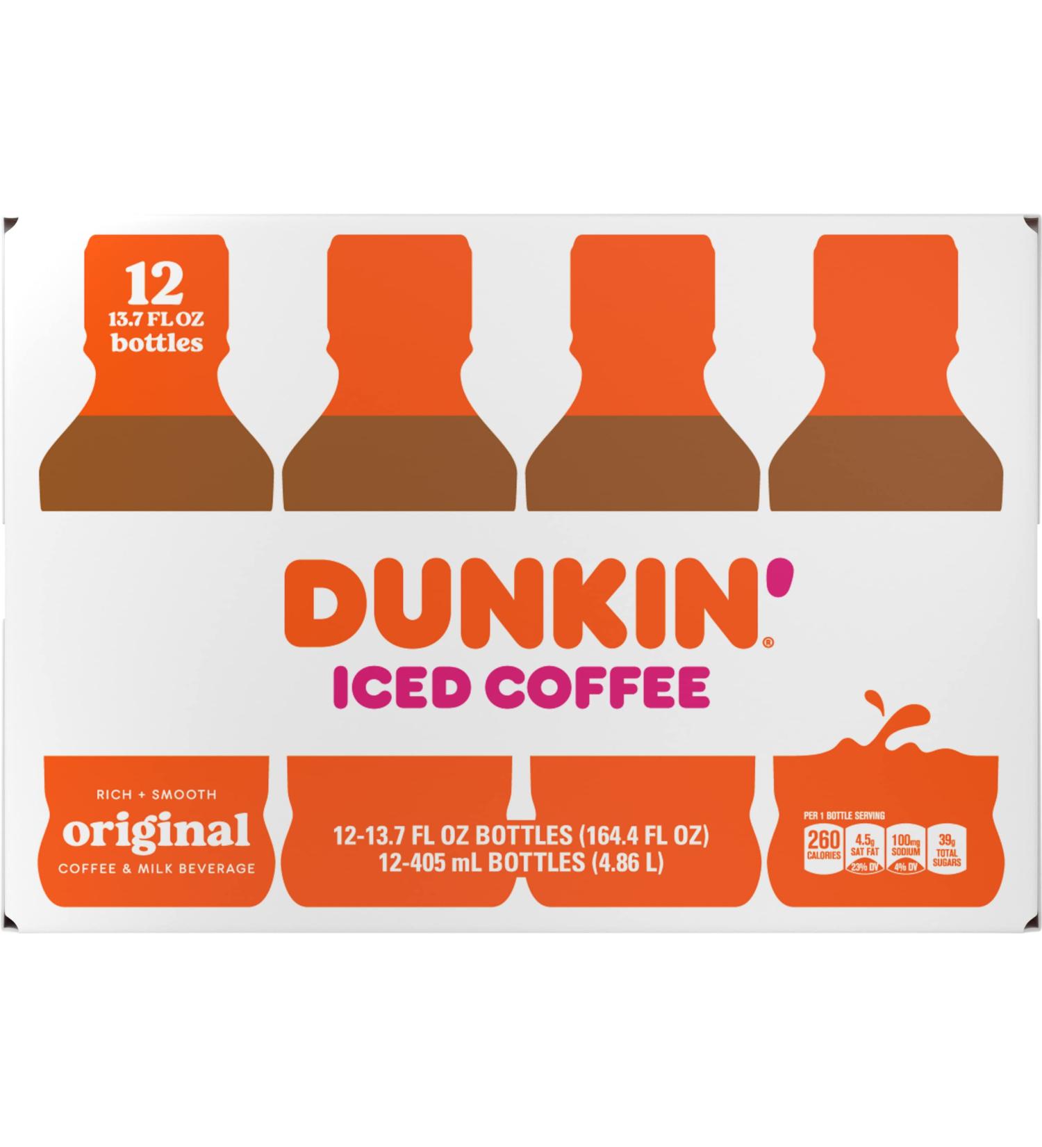 Dunkin Donuts Original Iced Coffee - 13.7oz (Pack of 12) - Shop Now for a Refreshing Pick-Me-Up - Buy Online on GoSupps.com