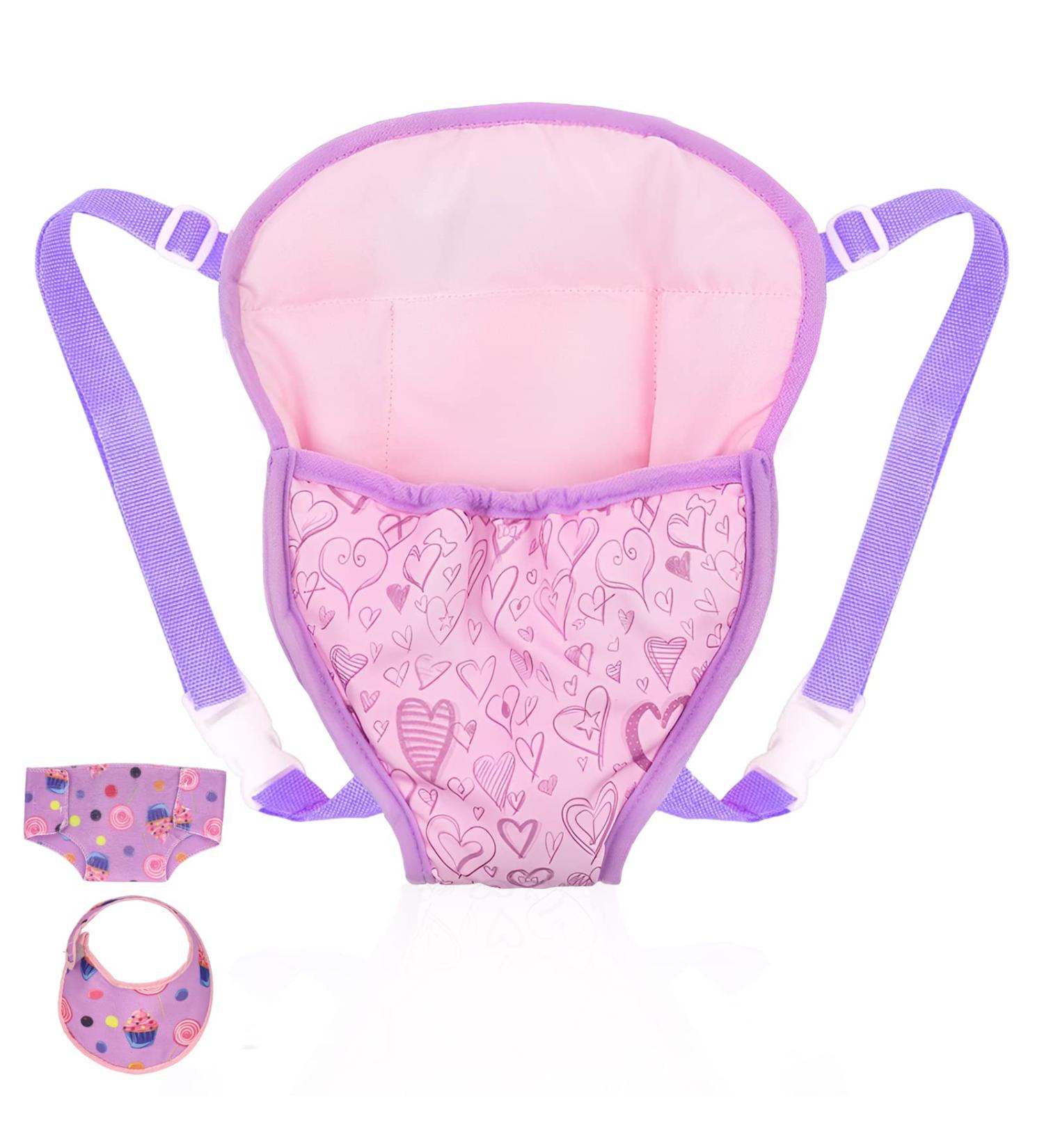 Heawaa Baby Doll Carrier Set | Portable Backpack & Storage Bag | Accessories for 18 Inch Dolls | Violet | International Shipping Available - Buy Online on GoSupps.com