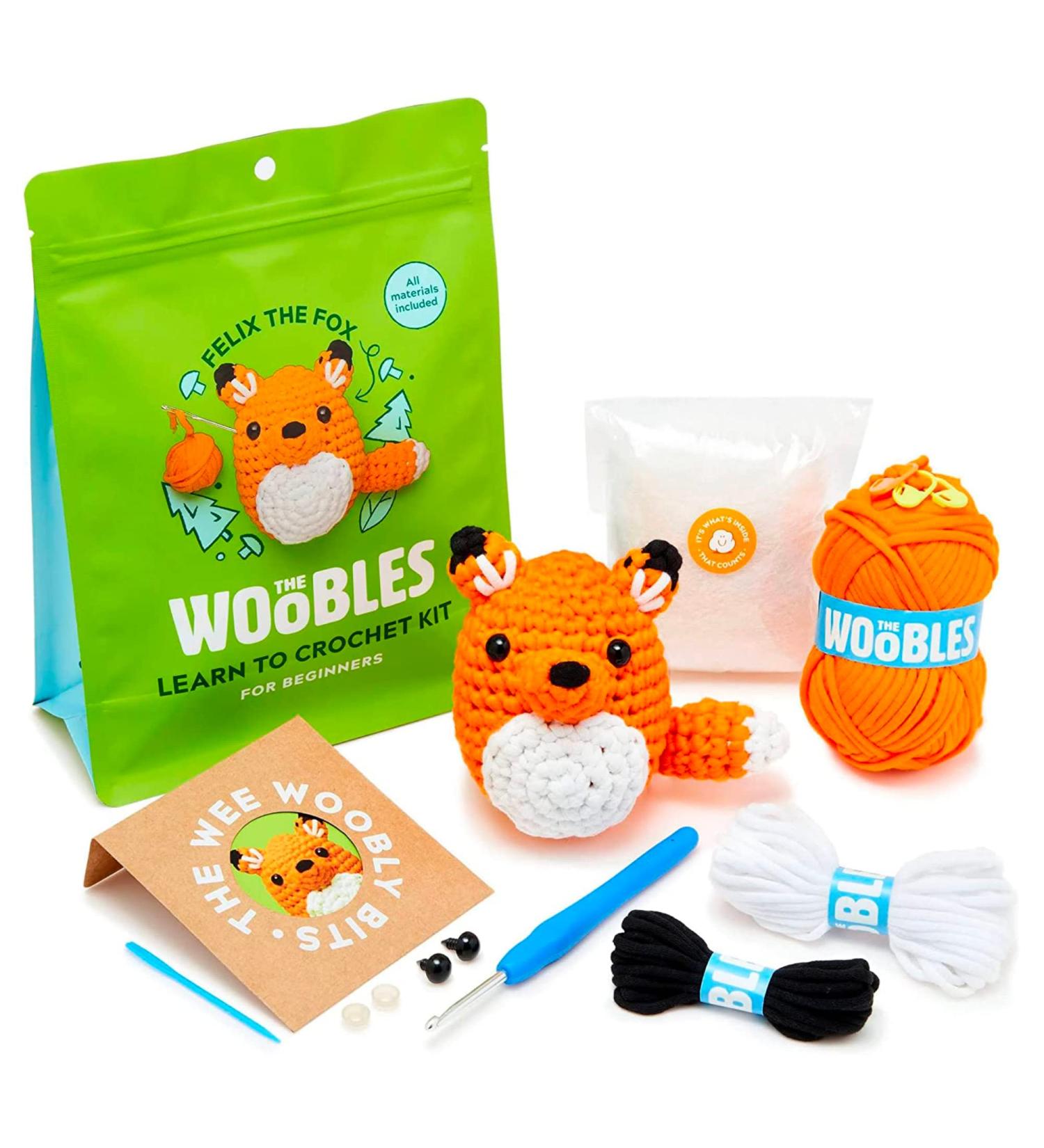 Woobles Beginners Crochet Kit - Easy Peasy Yarn - Felix The Fox - Step-by-Step Video Tutorials - Buy Online on GoSupps.com