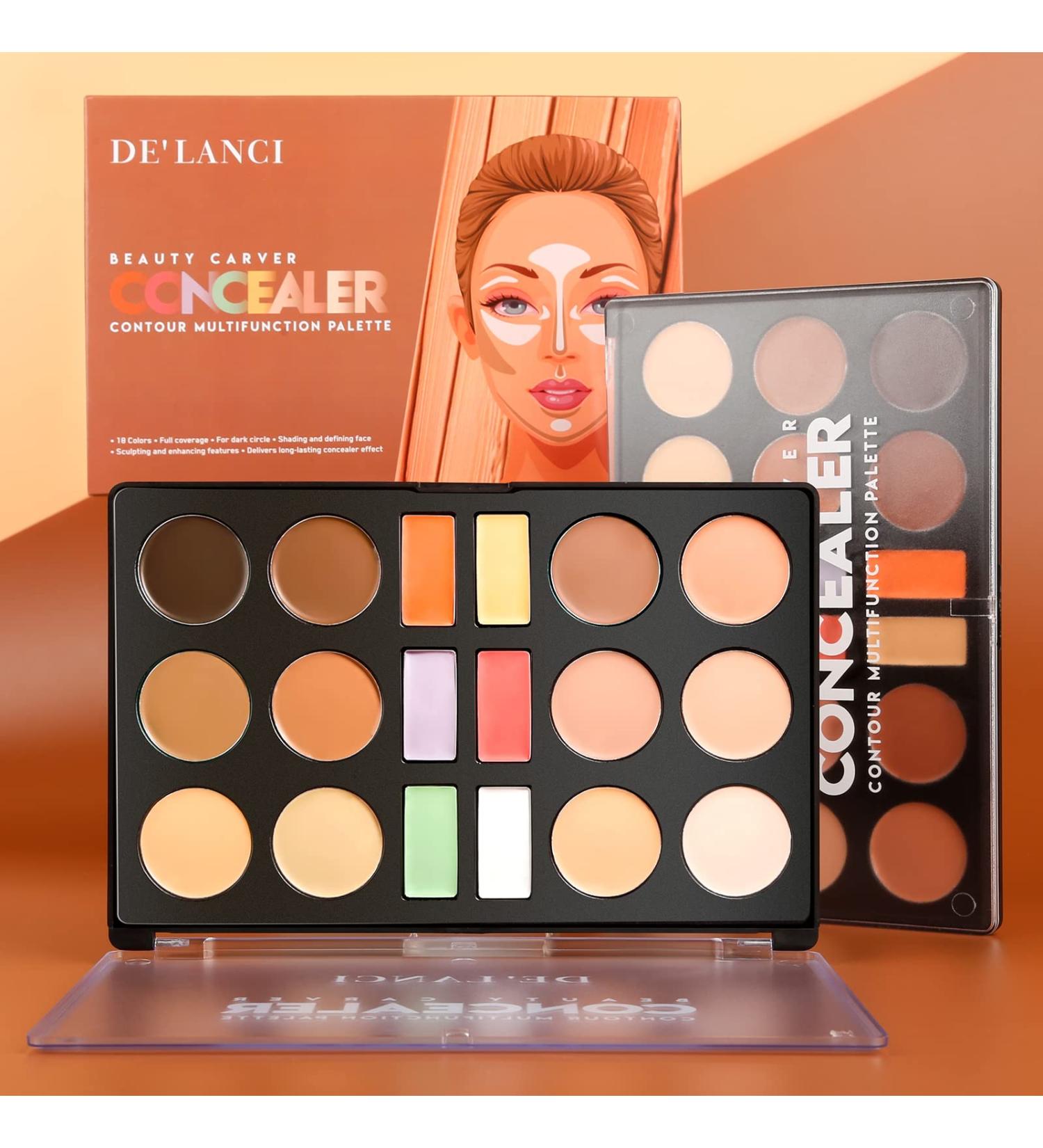 DE'LANCI 18 Color Cream Contour Concealer Palette - Full Coverage Foundation Makeup for True Complexion, Professional & Waterproof - Christmas Makeup - Buy Online on GoSupps.com