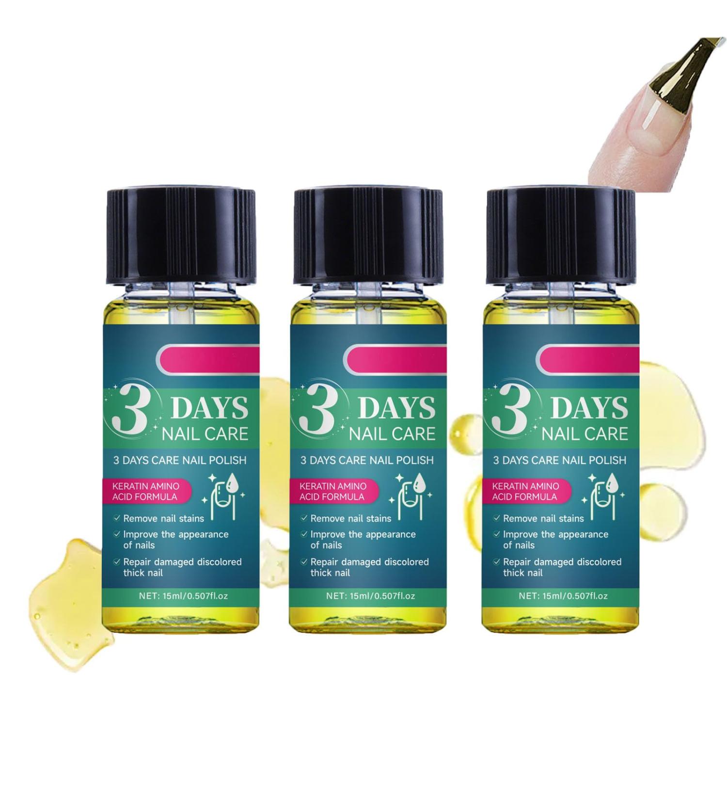 Lot de 3 huiles de soin des ongles de 3 jours avec k ratine fortifiant et s rum de croissance hydratant pour ongles secs faibles et cassants formule absorption rapide avec brillance renforc e et - Buy Online on GoSupps.com
