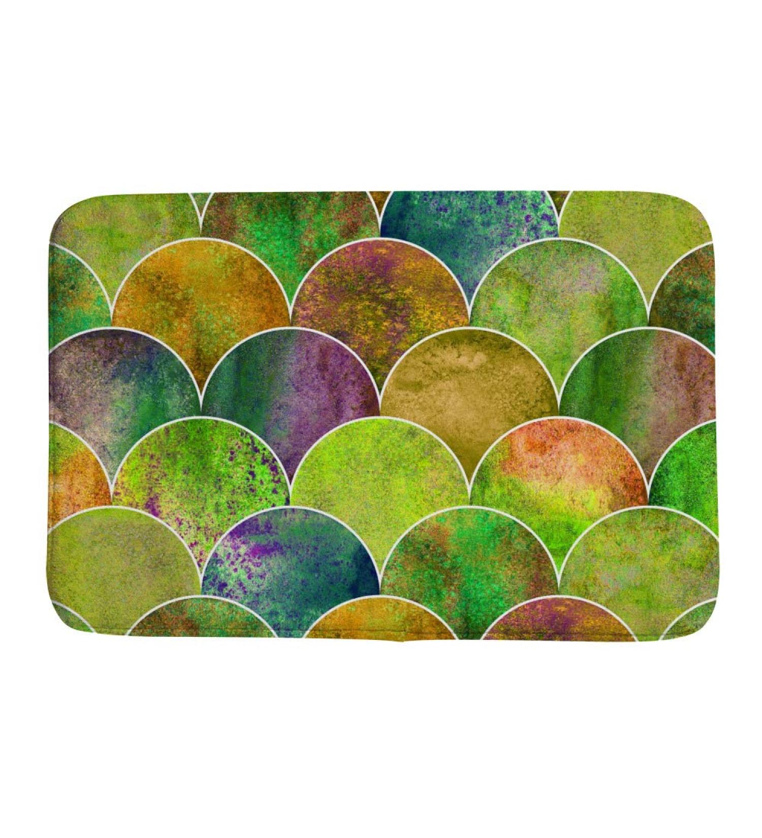 ZhiMi Coral Fleece Doormat Non Slip is Not Dirty Easy to Clean Suitable for Living Room Outdoors Fish Scale - Buy Online on GoSupps.com