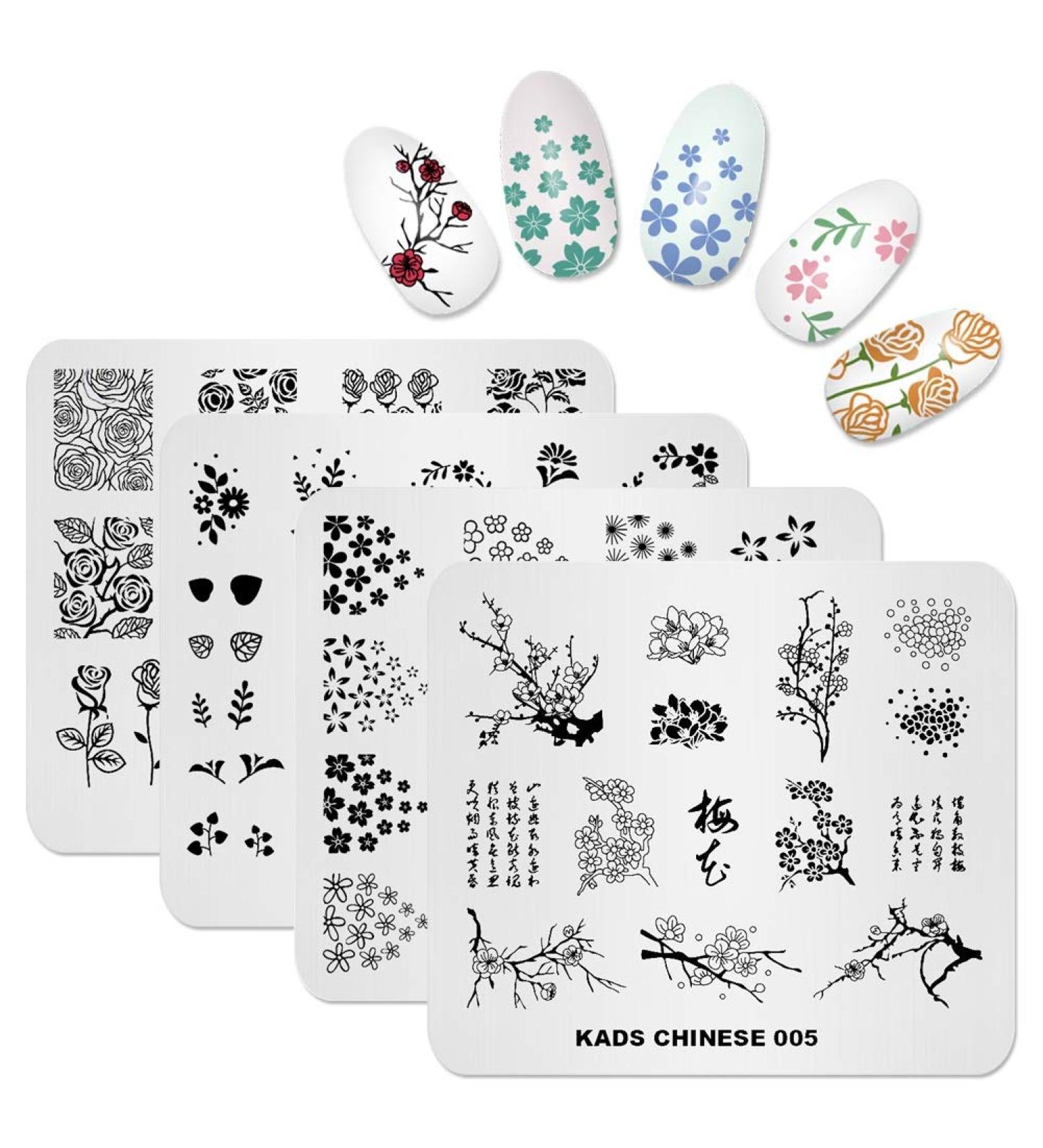 KADS Flower Series Nail Art Stamp Plate - DIY Nail Stamping Template - Buy Online on GoSupps.com