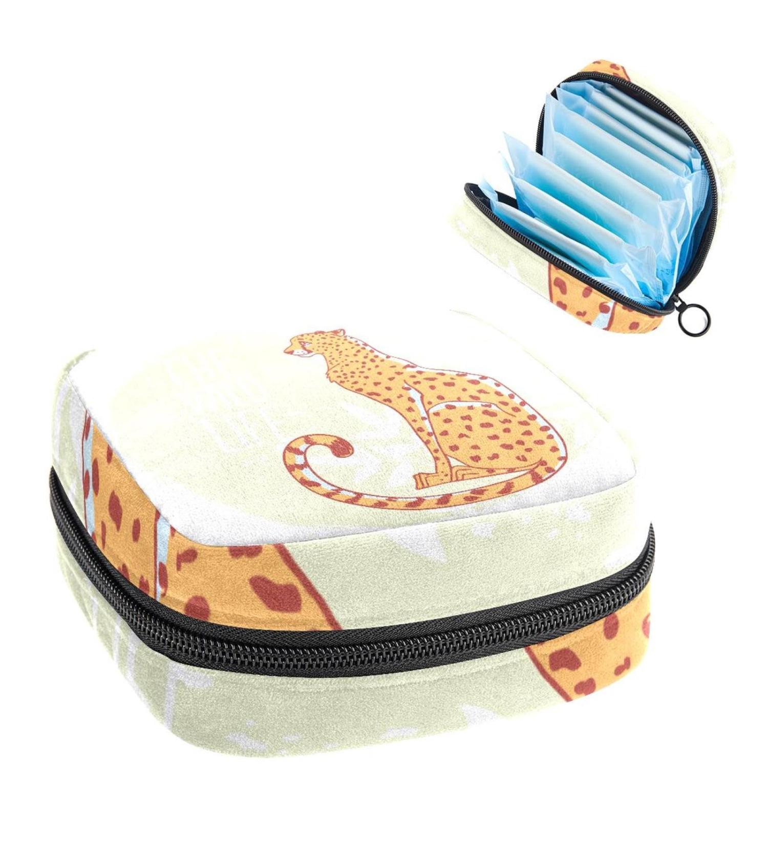 GIAPB Cartoon Animal Leopard Period Bag Sanitary Napkin Storage Travel Pouch - Buy Online on GoSupps.com