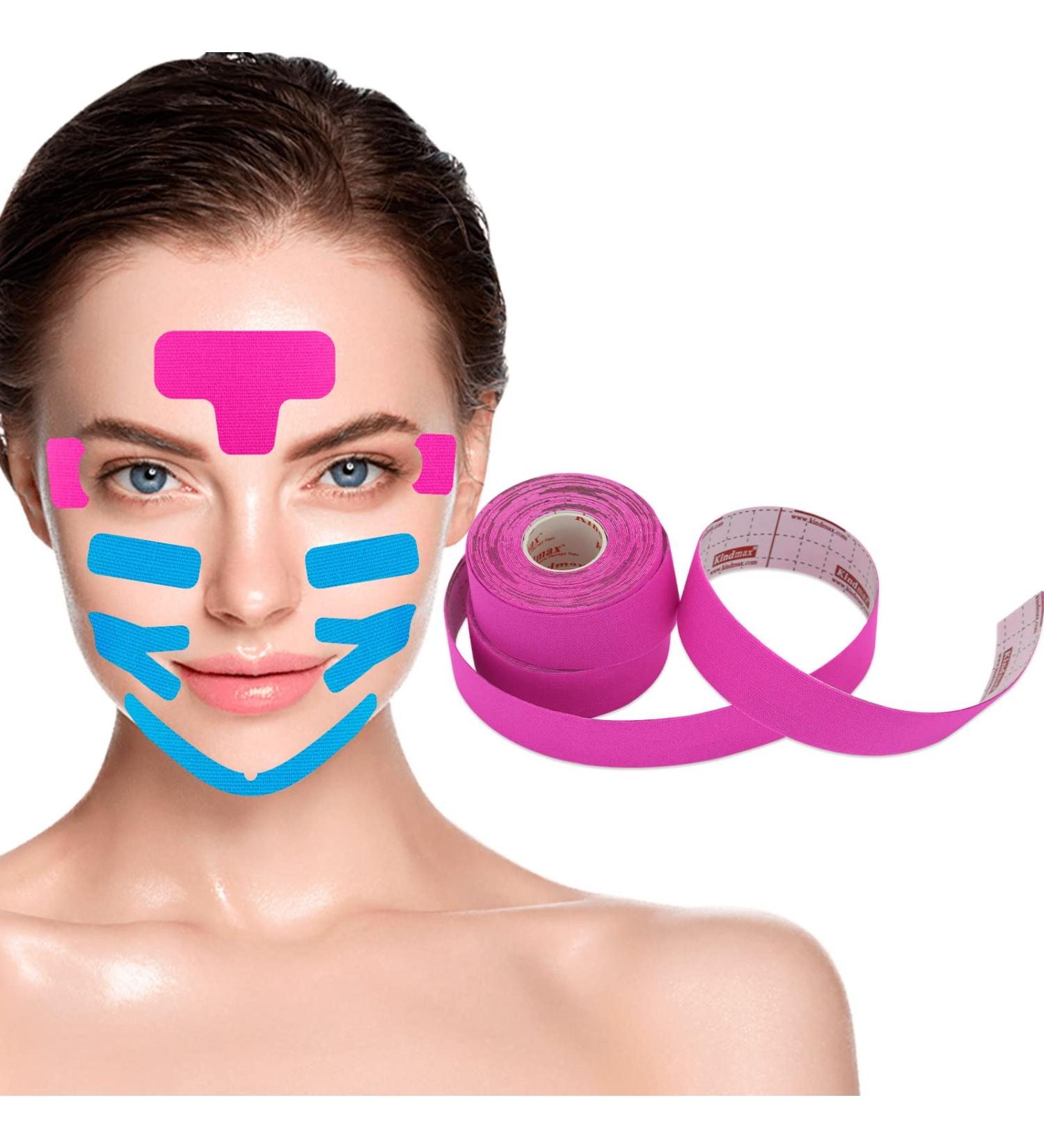Kindmax Face Tape 2 Rolls - Anti Wrinkles Patches - V Line Lifting Chin Strap - Pink Face Eye Neck Lift Tape - Firming and Tightening Skin - 2.5cm*5m - Pack of 2 - Buy Online on GoSupps.com