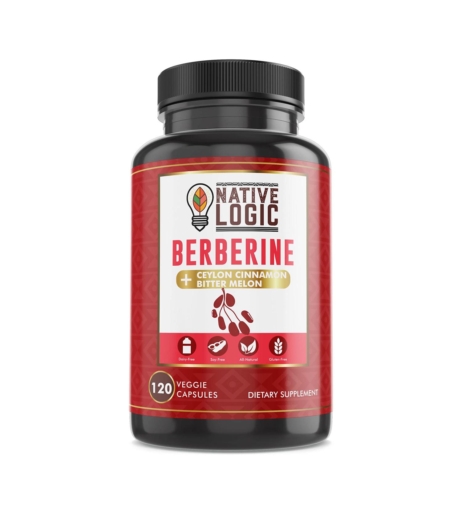 Berberine HCL 1200mg with Ceylon Cinnamon, Bitter Melon & Green Tea | Supports Cardiovascular & GI Health | Immune System Support | 120 Capsules - Buy Online on GoSupps.com