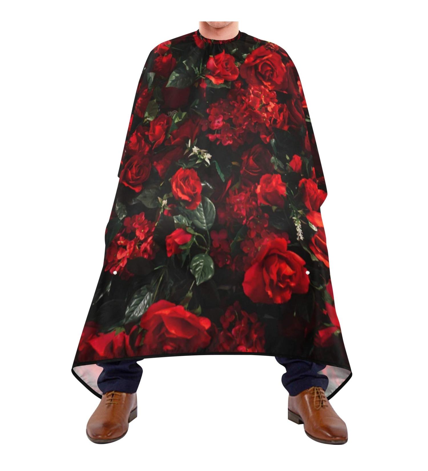 Bolaz Waterproof Barber Cape - Floral Red Rose Hair Cutting Cape for Men & Unisex | Multicolor One Size - Buy Online on GoSupps.com