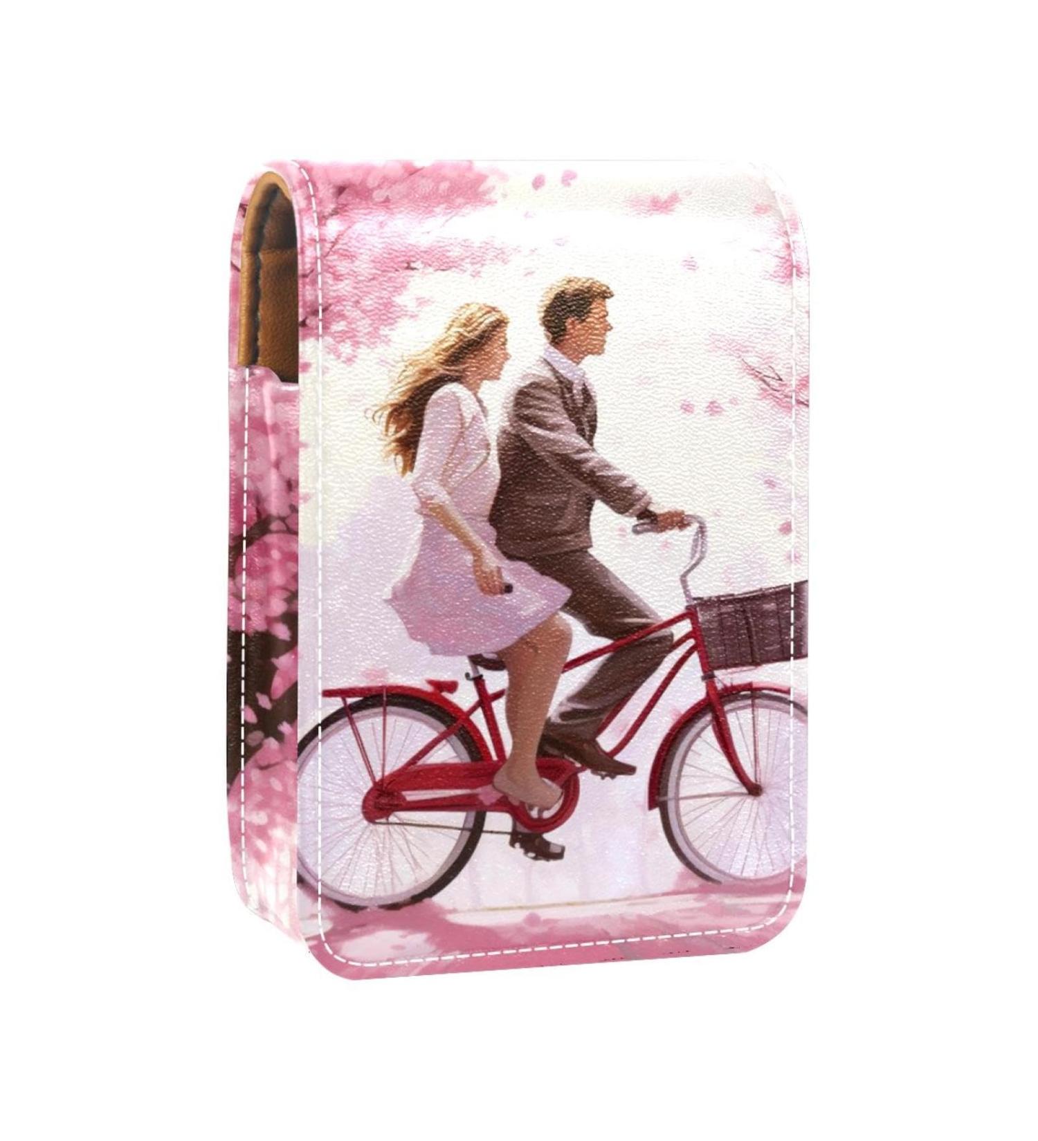 Travel Lipstick Organizer Case | Portable Makeup Bag with Mirror for Valentine's Day - Heart Love You - Buy Online on GoSupps.com