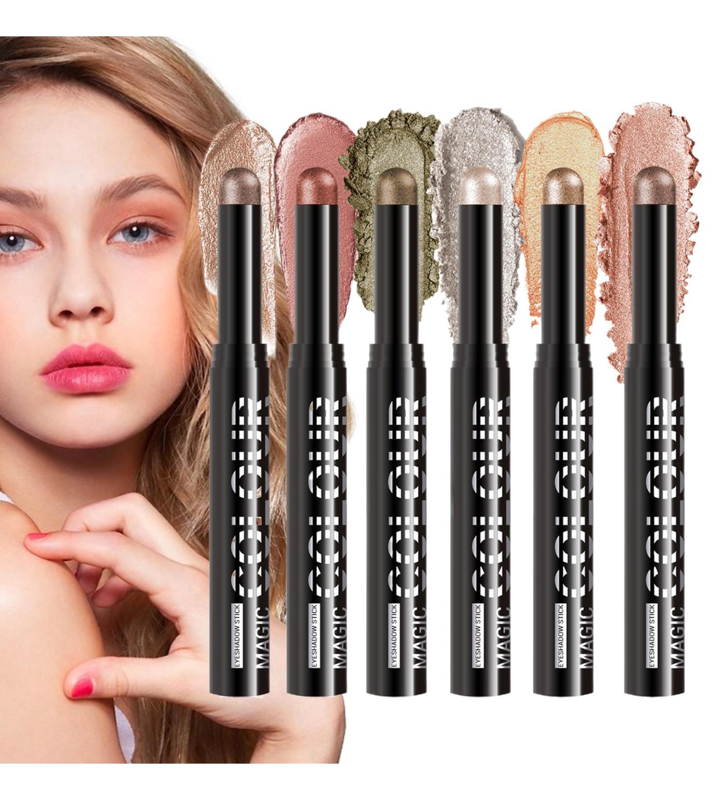 Creamy Eyeshadow Stick - 6X Eye Shine Stick | Matte & Shiny Long Lasting Pencil Eye Base For Intense Daily Look & Evening Eyeshadow - Buy Online on GoSupps.com
