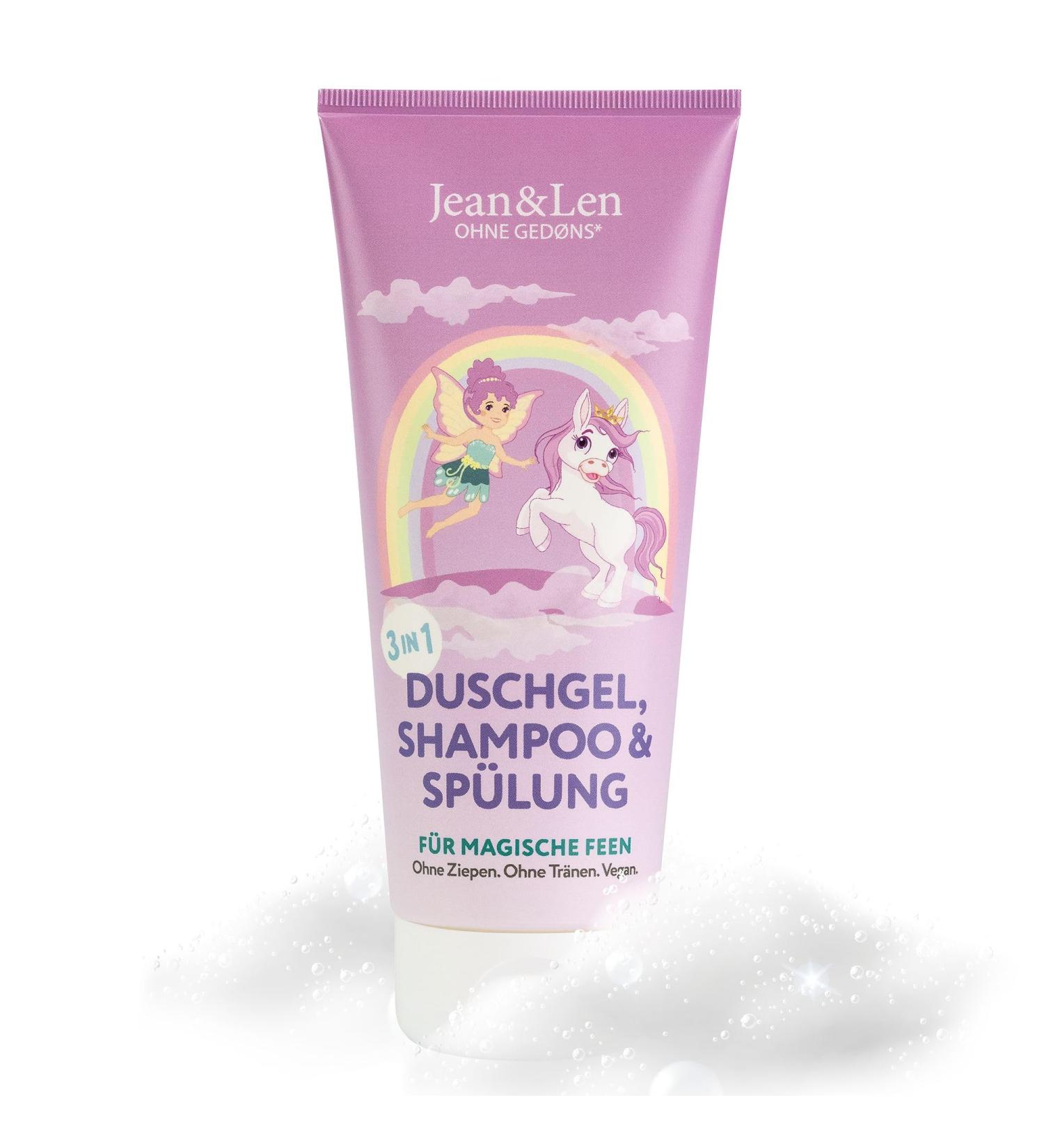 Jean et Len 3 in 1 Shower Gel/Shampoo/Conditioner For Kids/Fairies For Velvety Skin and Soft Hair Without Tangles Does Not Sting the Eyes Mild Fragrance Vegan 200 ml - Buy Online on GoSupps.com