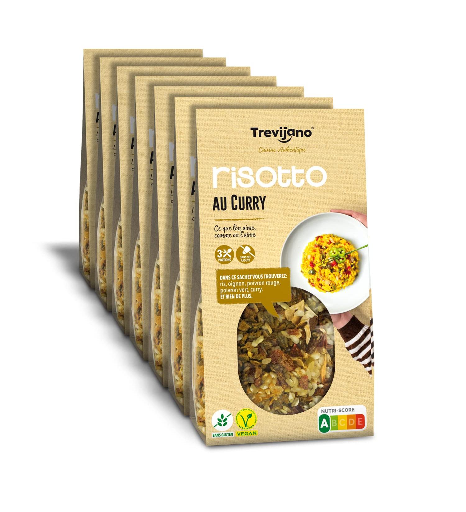 TREVIJANO Curry Risotto: 7 sachets of 280 g each (3 portions per pack). A tasty and healthy dish that will delight curry lovers - Buy Online on GoSupps.com