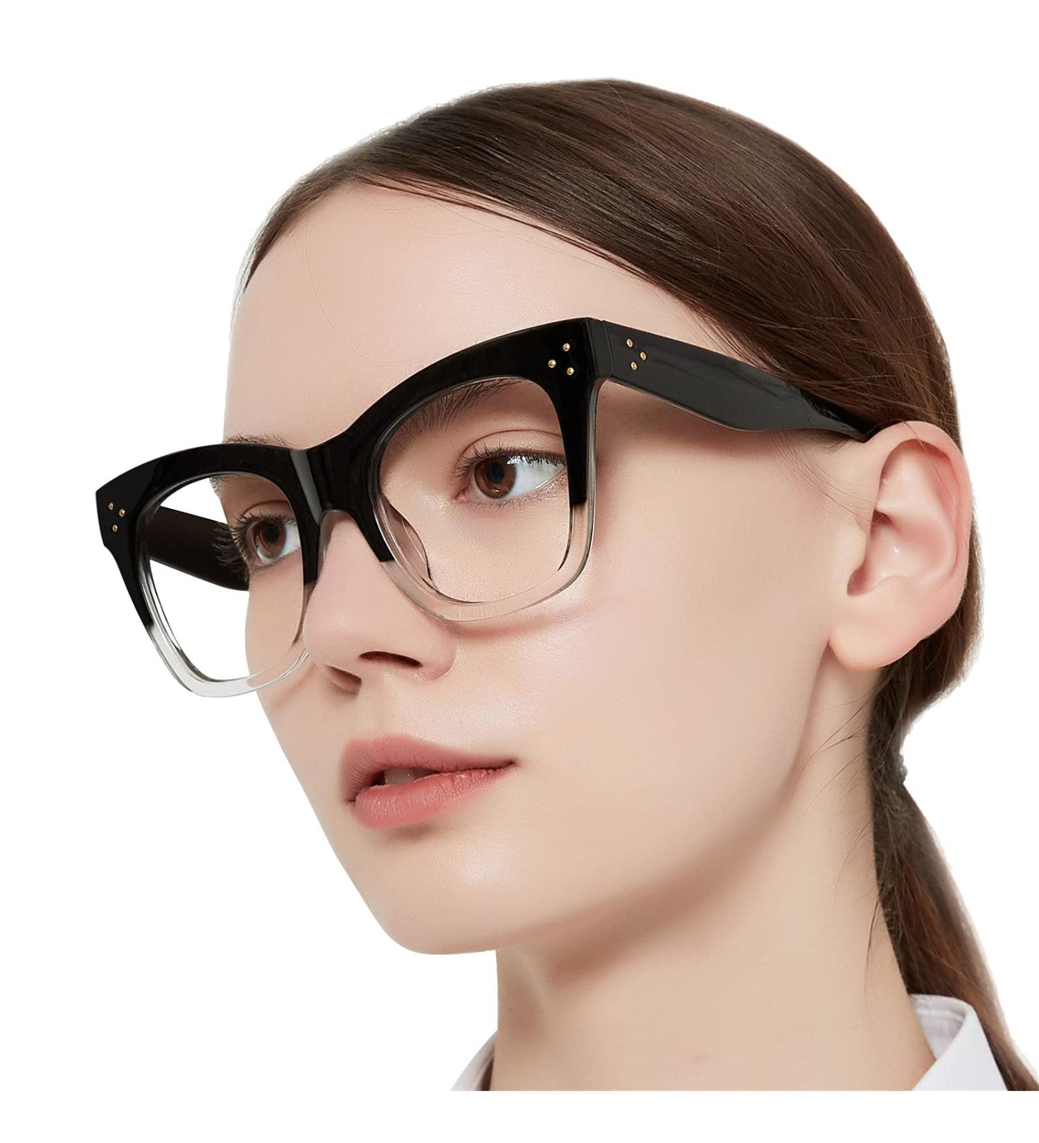 MARE AZZURO Oversized Reading Glasses Women | Trendy Large Readers | Blue Light Blocking Lens - 2.5x - Buy Online on GoSupps.com