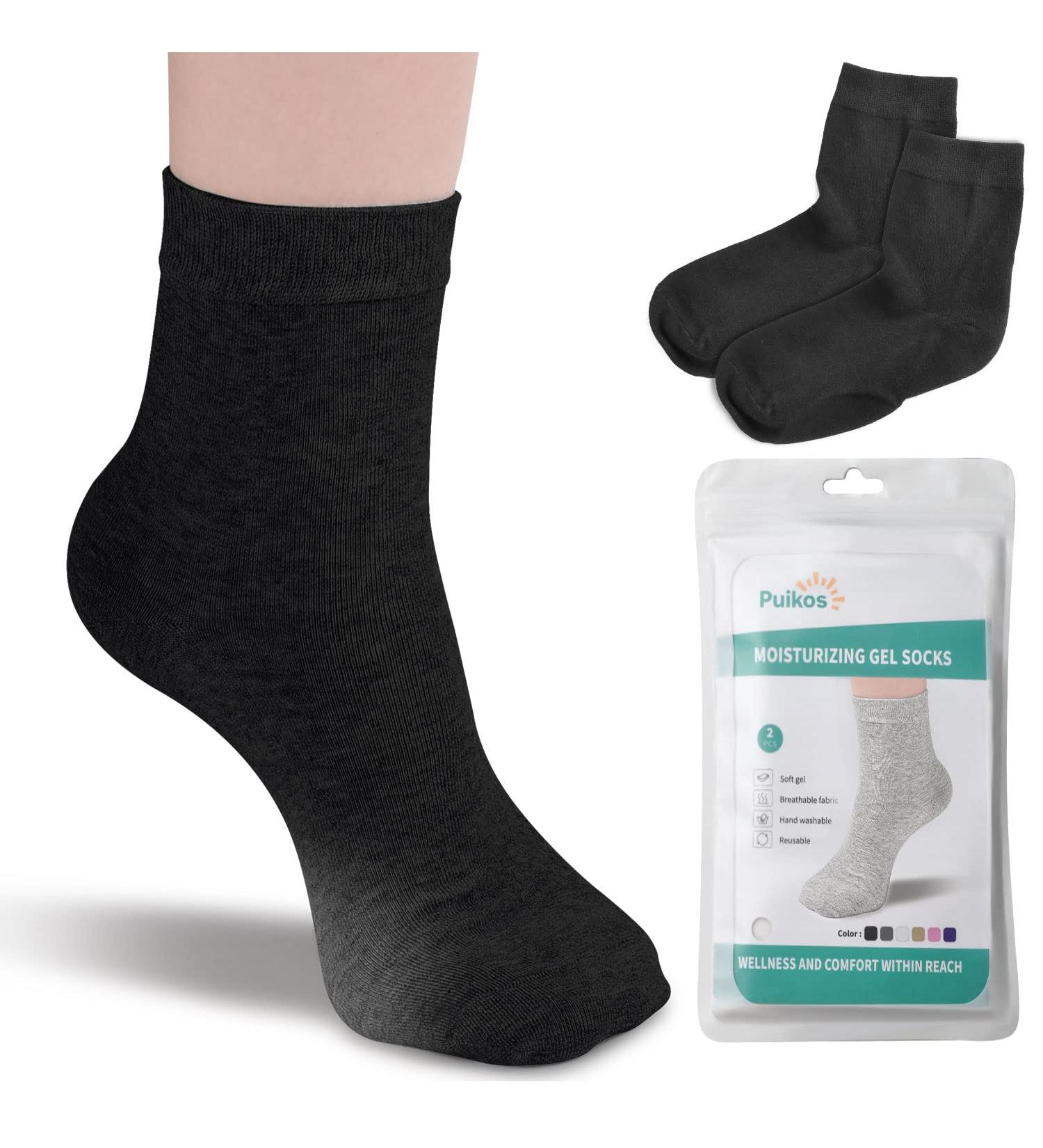 Puikos Moisturizing Gel Heel Sleeves for Cracked Feet - Overnight Treatment for Dry Heels - Men and Women's Heel Repair Socks - Buy Online on GoSupps.com