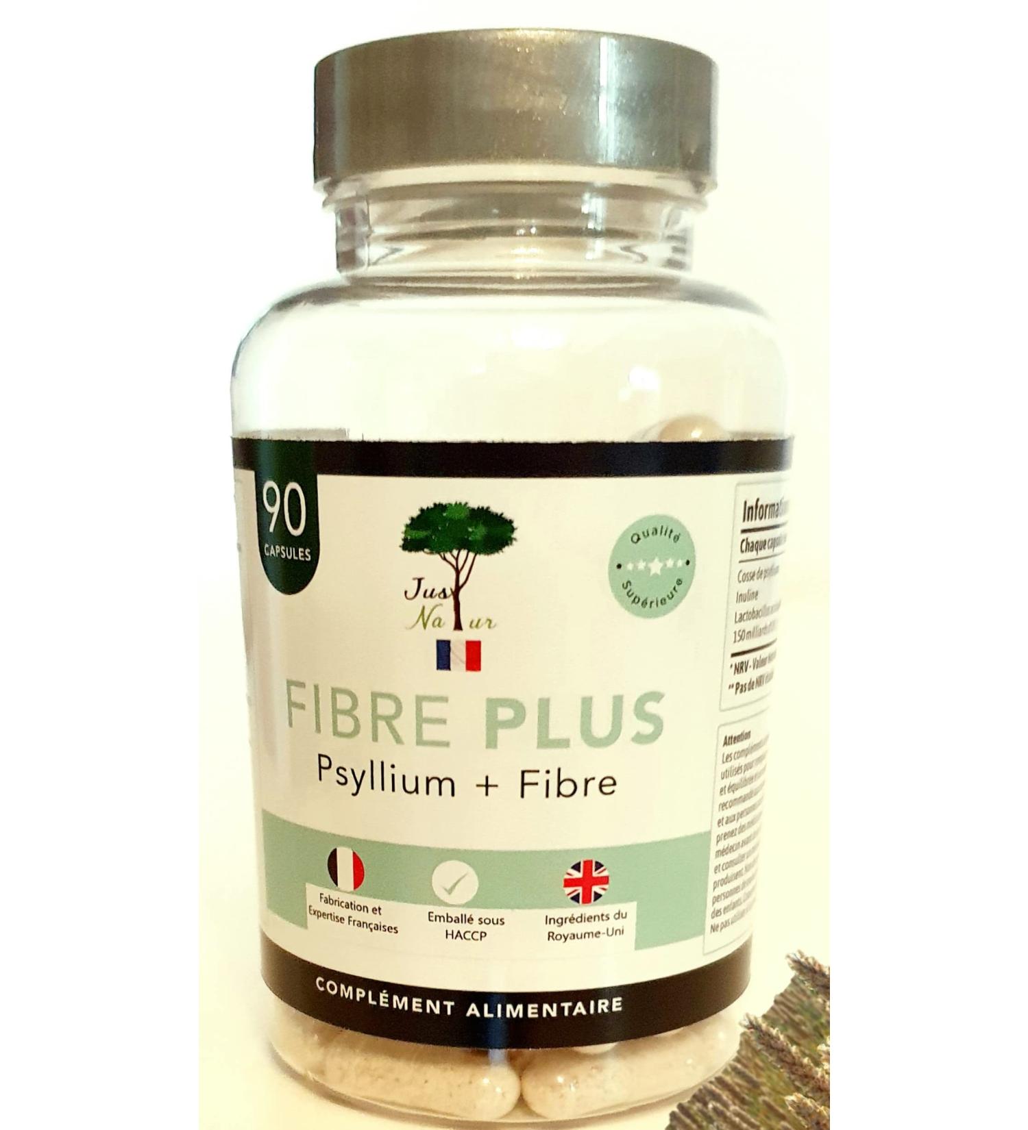 Just'Natur-Psyllium-Fibre Plus-Natural Ingredients-Superior Quality/90 Capsules for 3 Months of Consumption - Buy Online on GoSupps.com
