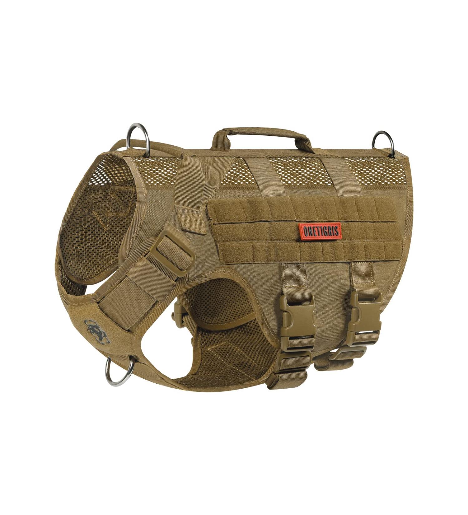Oneigris No-Pull Dog Harness | Aire Mesh Adjustable Safety Vest for Large/Medium Dogs | Ultra Breathable with 2 Handles | Brown (Neck: 36-51cm Breast: 51-69cm) - International Shipping Available - Buy Online on GoSupps.com