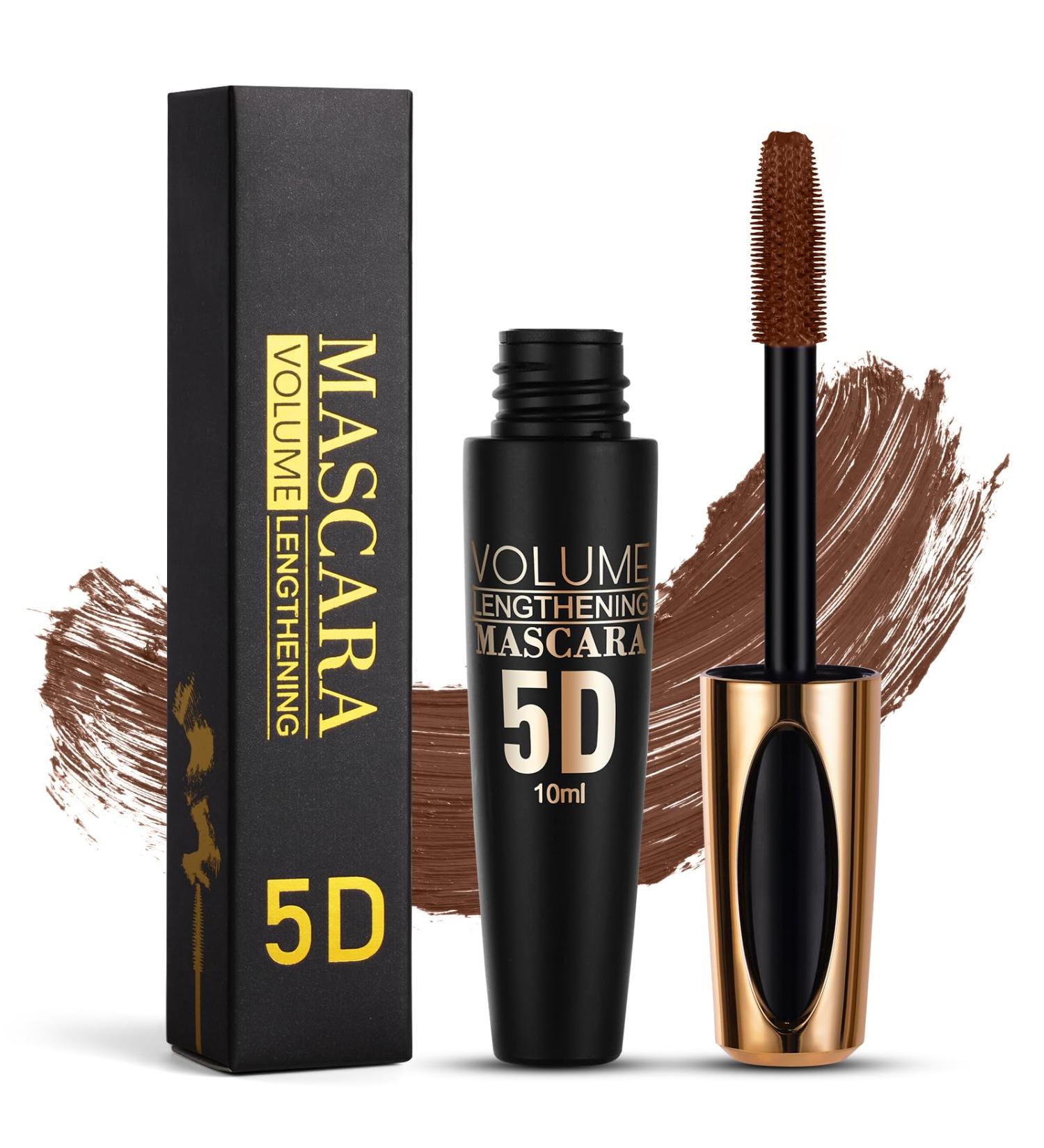 LOPHE 5D Silk Fiber Eyelash Mascara Volume Mascara with Soft Mascara Brush Long Lasting Waterproof SmudgeFree Mascara with False Eyelash Effect Brown - Buy Online on GoSupps.com