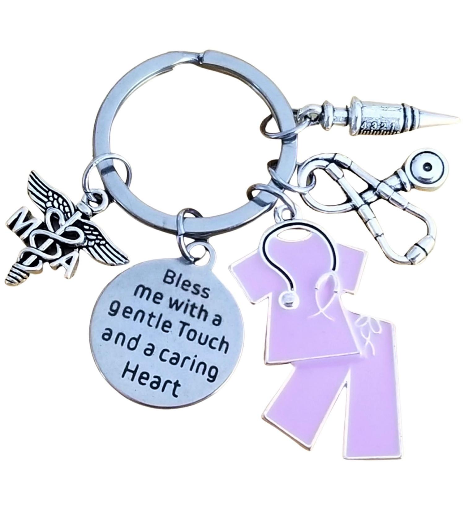 Kit's Kiss MA Medical Assistant Keychain - Perfect Gift for Nursing Students & Graduates | Caduceus Symbol & Syringe Design - Buy Online on GoSupps.com