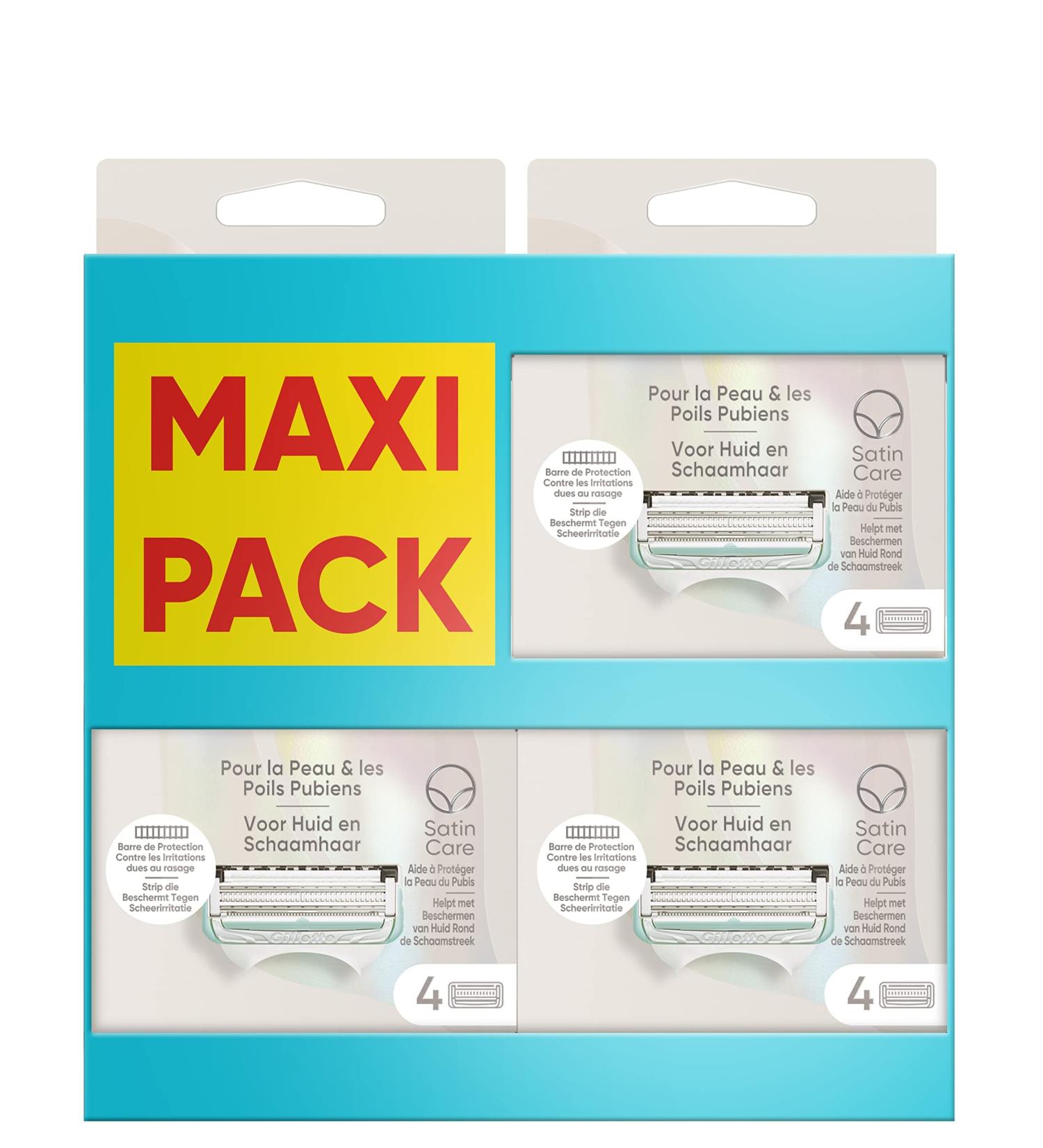 Buy Gillette Venus Razor Blades for Women - 12 Refill Blades for Sensitive Skin & Pubic Hair | 3 Packs of 4 - International Shipping Available - Buy Online on GoSupps.com