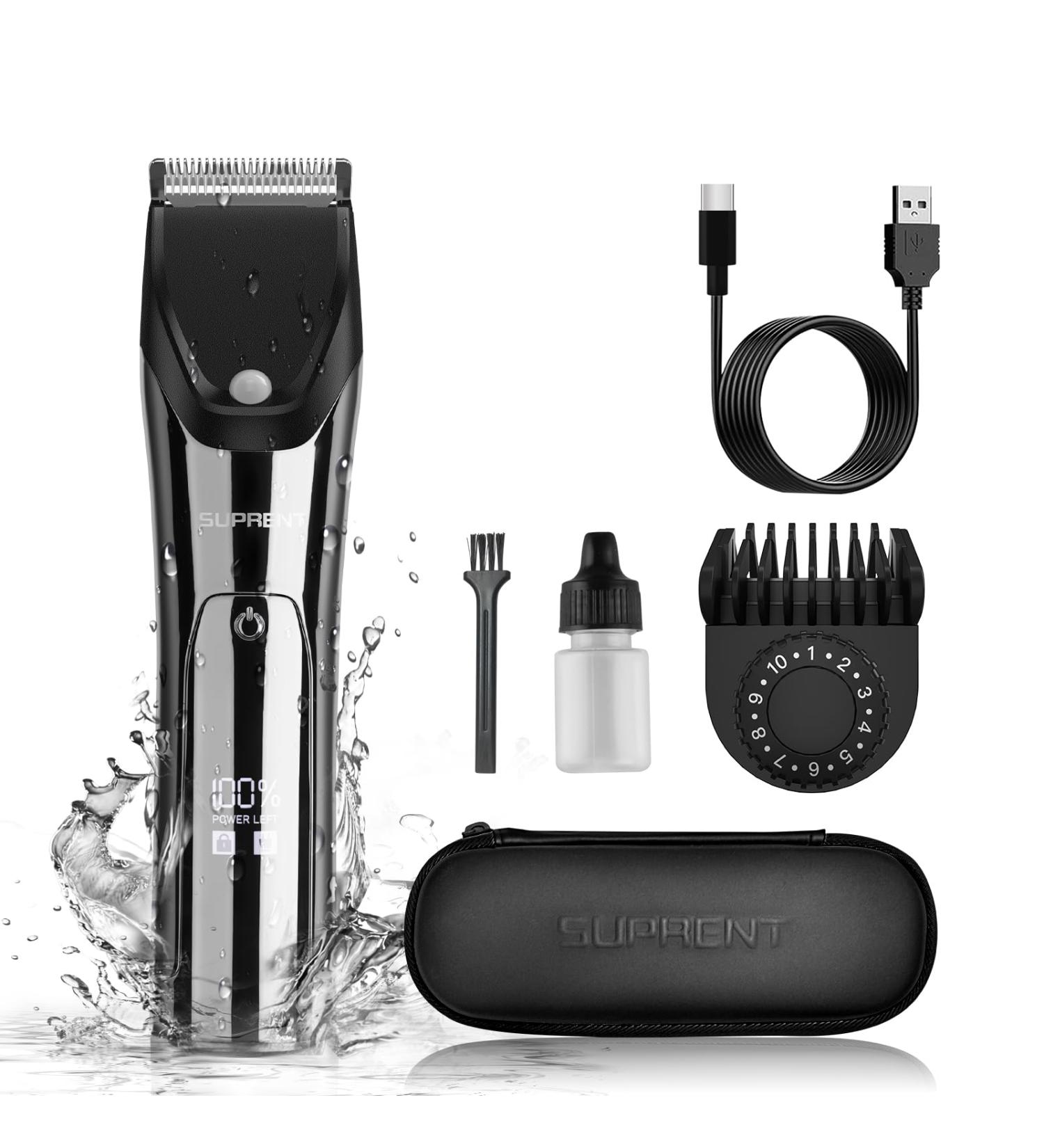 Buy SUPRENT IPX7 Waterproof Body Trimmer - Ceramic Blade 90 Mins Battery Bikini Trimmer & PubicSafe Tech | International Shipping Available - Buy Online on GoSupps.com