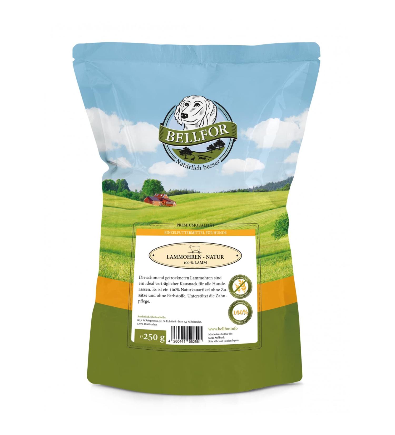 Bellfor Lamb Ears without Fur Dog Treat Healthy natural and is made without additives or flavour enhancers 250 g - Buy Online on GoSupps.com