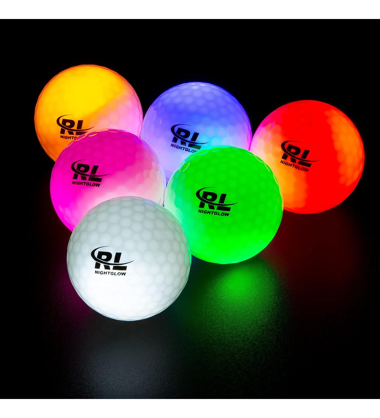 R&L Glow in The Dark Golf Balls - LED Light Up Night Sports Ball (6 Pack) - Bright, Colorful, Durable - Buy Online on GoSupps.com