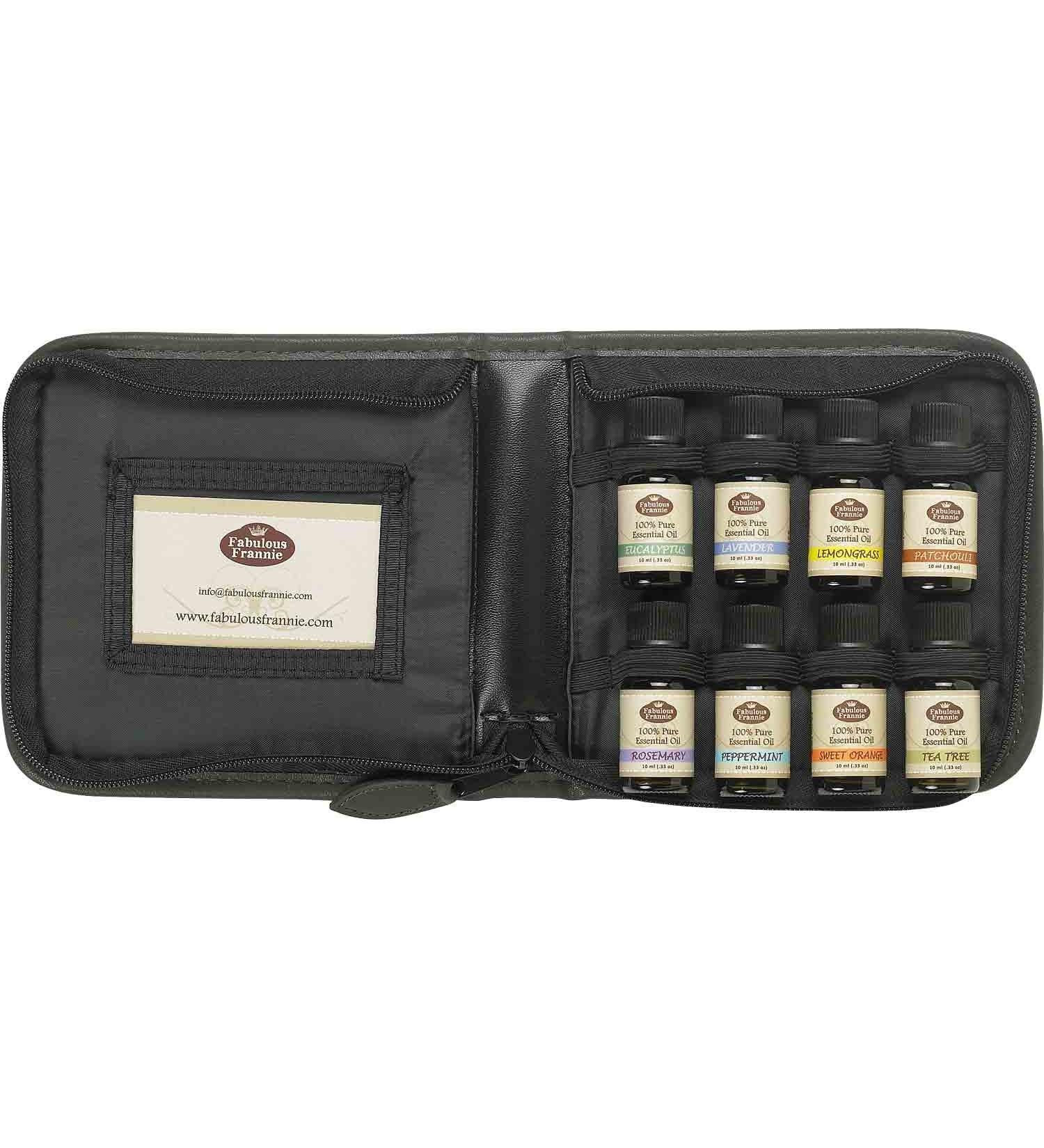 Fabulous Frannue Great Eight Essential Oils Set - 10ml Pure Oils in Carrying Case | Rosemary Lavender Sweet Orange & More | International Shipping Available - Buy Online on GoSupps.com