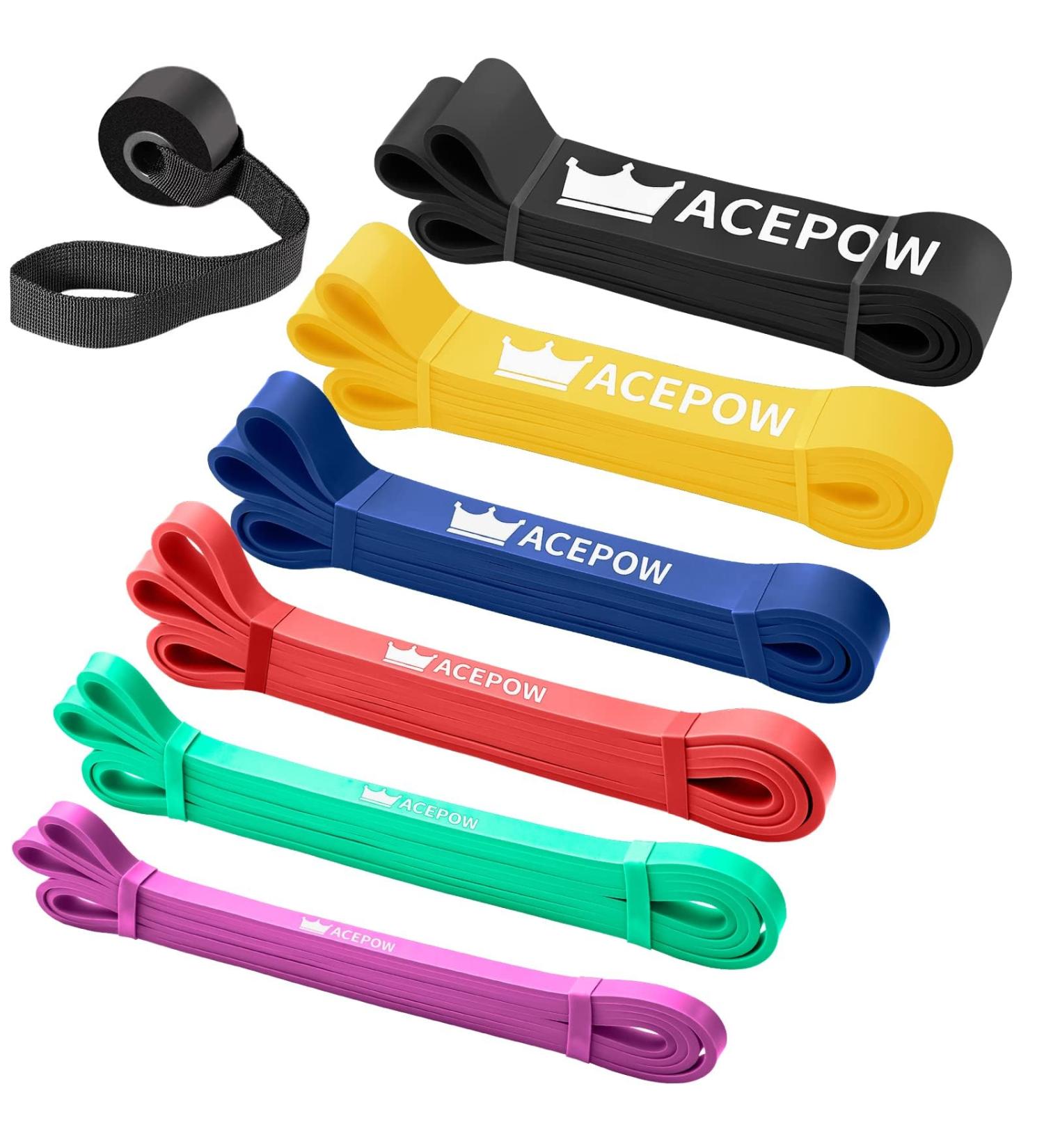 Pull Up Assistance Bands Set of 6 | Heavy Duty Resistance Bands with Door Anchor for Muscle Training & Physical Therapy - Ideal for Men & Women - Buy Online on GoSupps.com