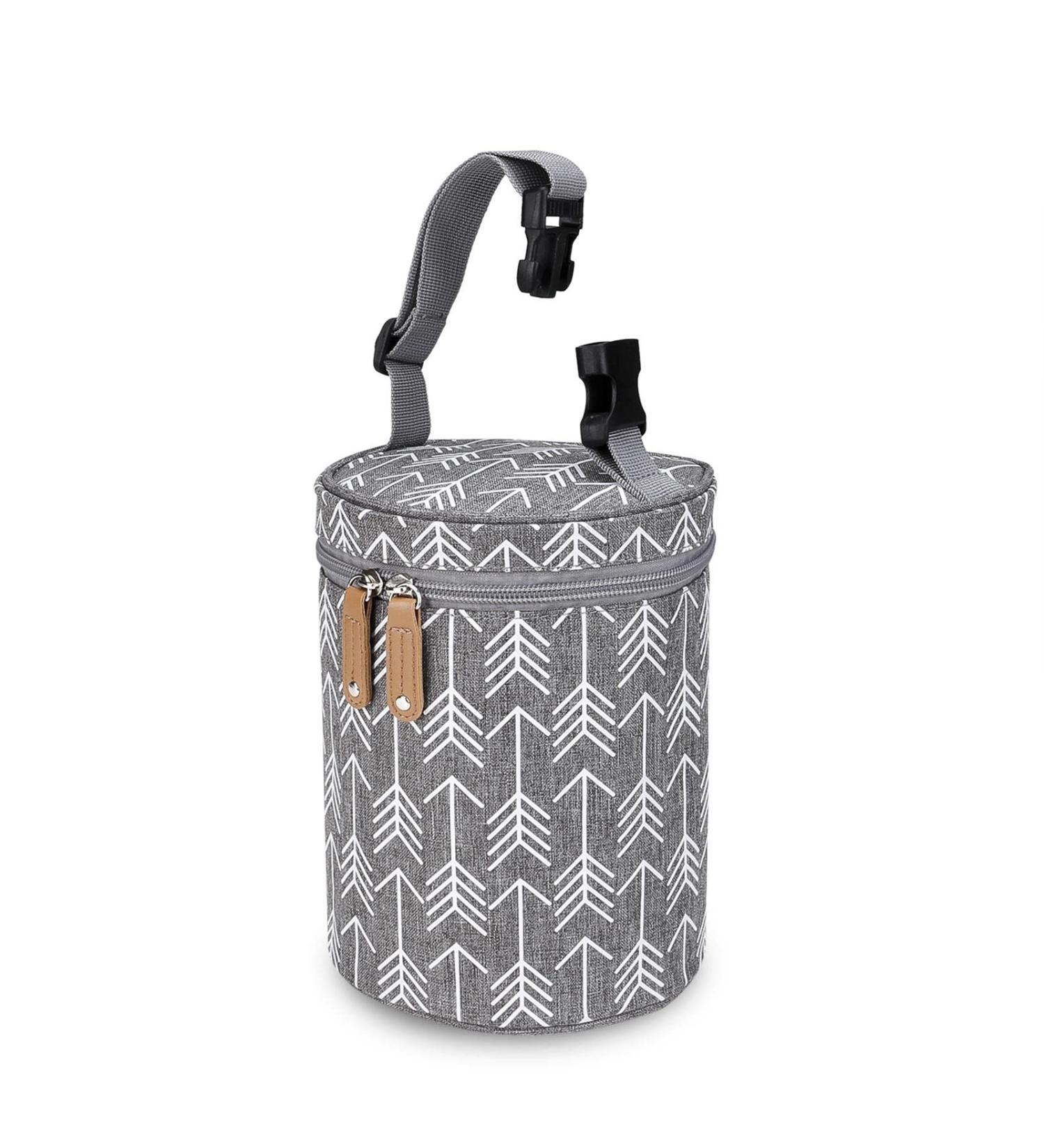 Portable A/R Baby Bottle Bag - Insulated Leak Proof Milk Carrier - Grey Breast Milk Cooler for Travel - Buy Online on GoSupps.com
